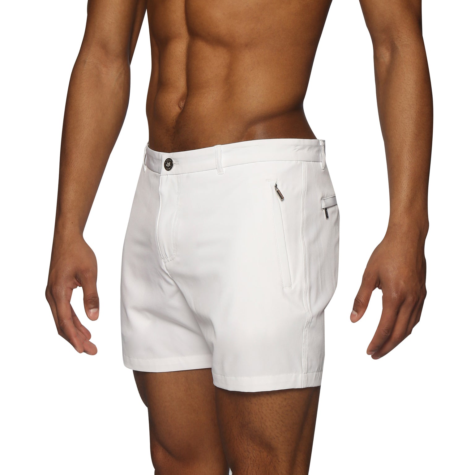 ACTIONWEAR Polar White Action Stretch Holler Short - parke & ronen