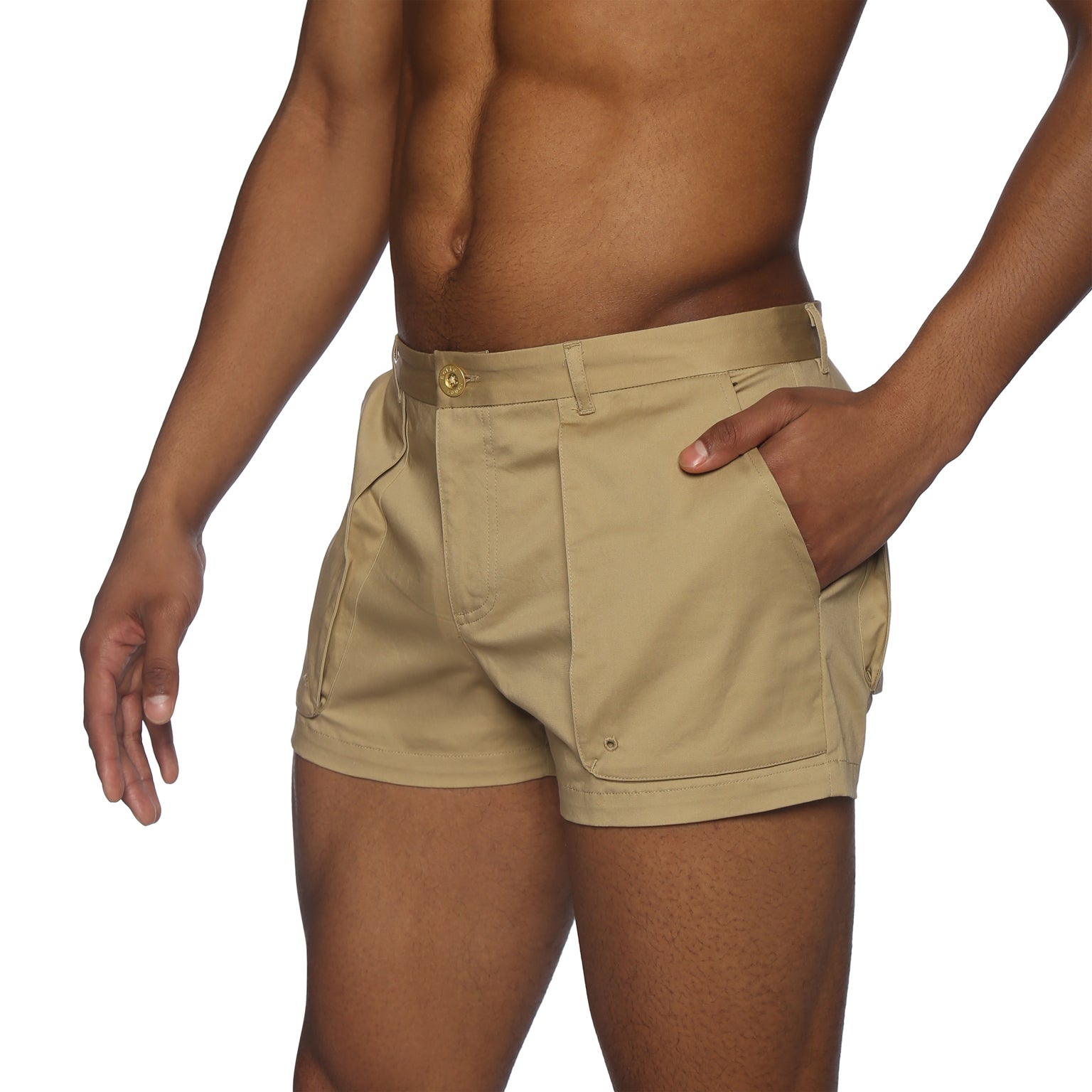 NEW SPRING '25- Khaki Cargo Outback Short - Parke & Ronen