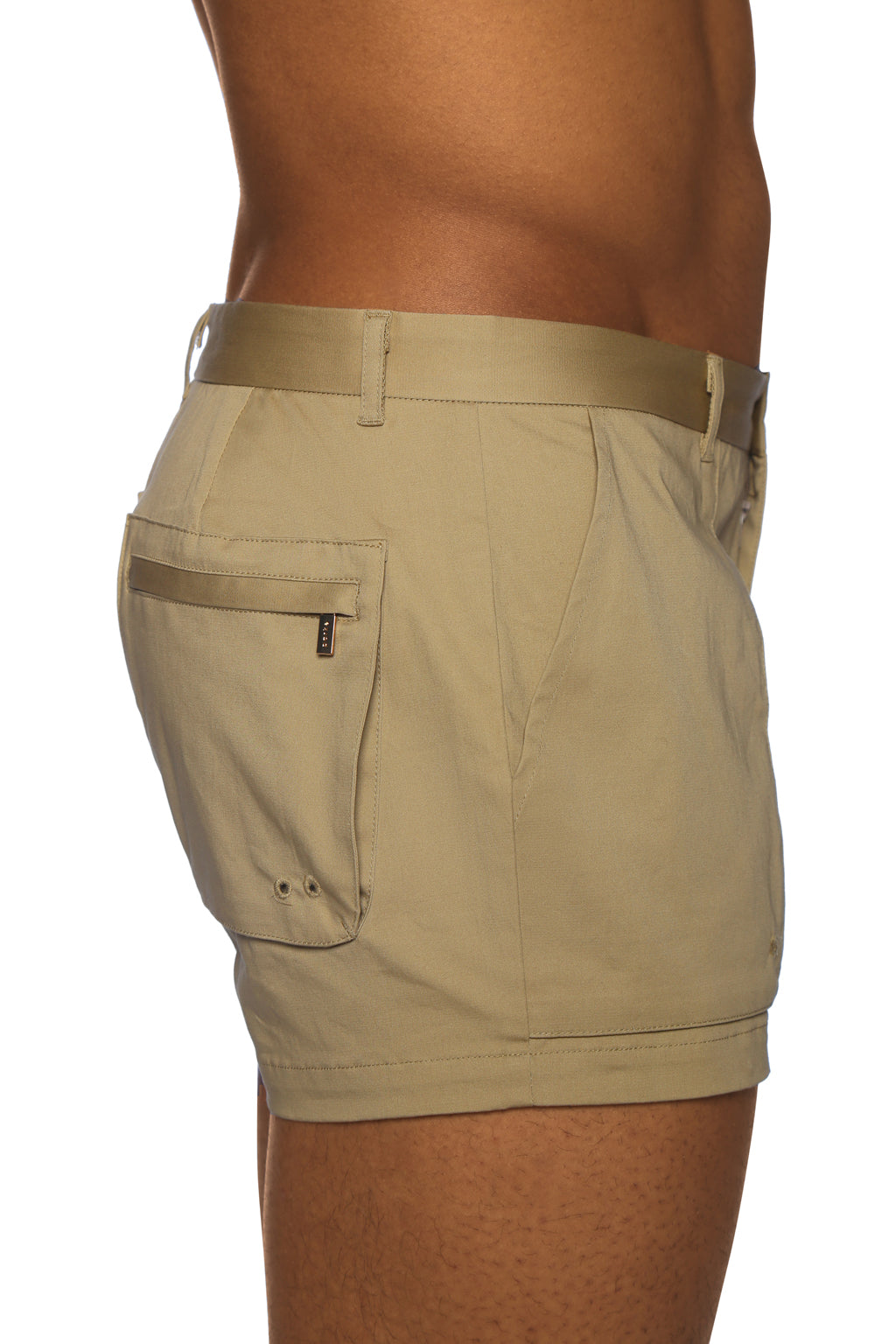 NEW SPRING '25- Khaki Cargo Outback Short - Parke & Ronen