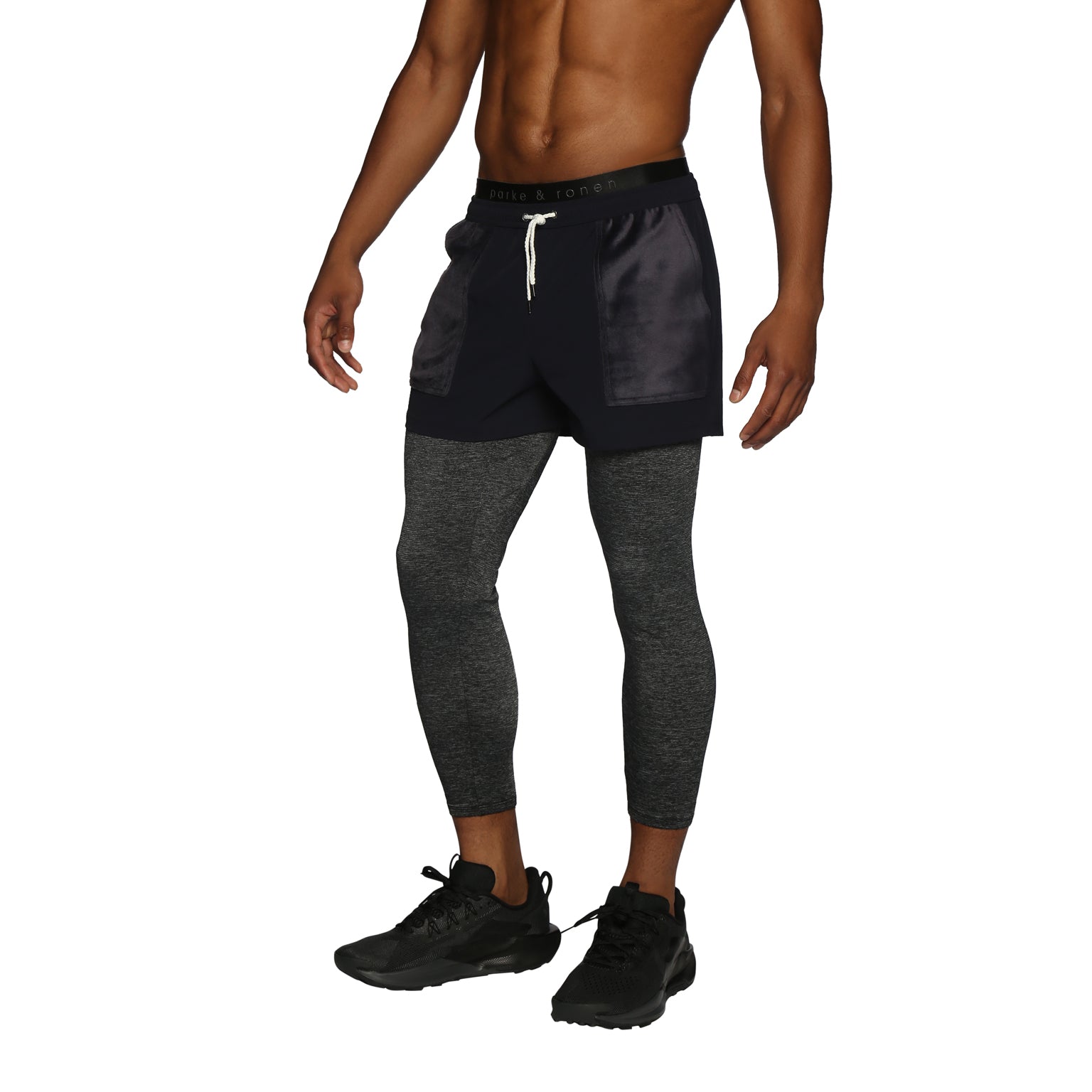 ACTIONWEAR Heather Black Mako Nylon Legging - parke & ronen