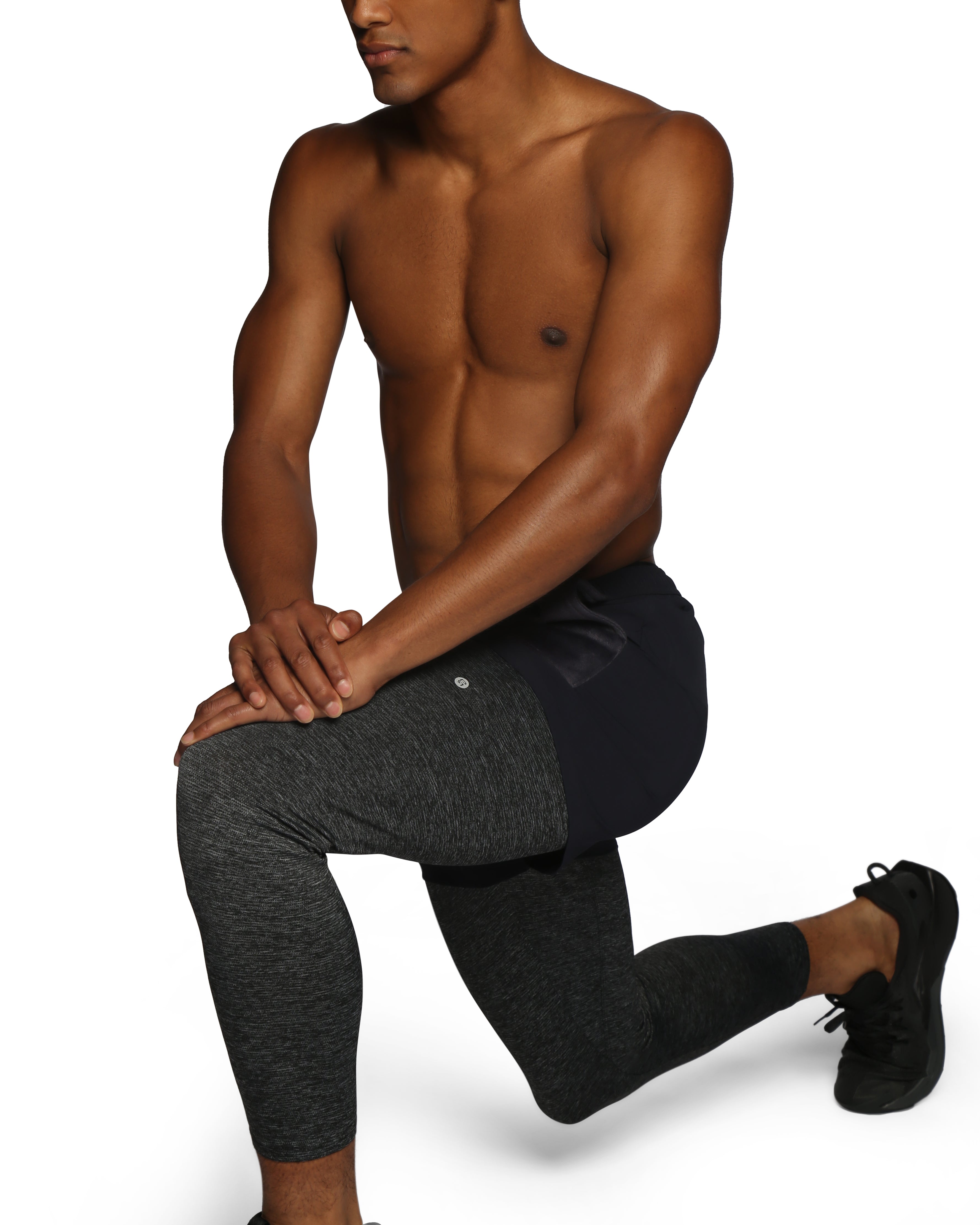 ACTIONWEAR Heather Black Mako Nylon Legging - parke & ronen
