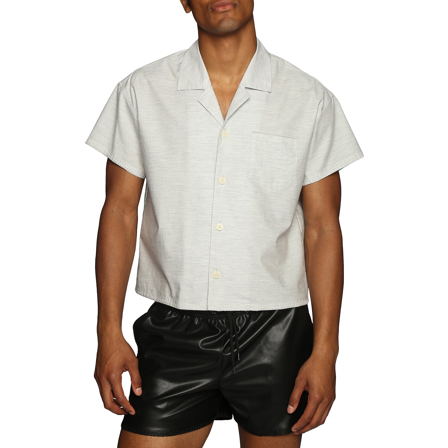 NEW RESORT '25- Mineral Du Cap Cropped Shirt - parke & ronen