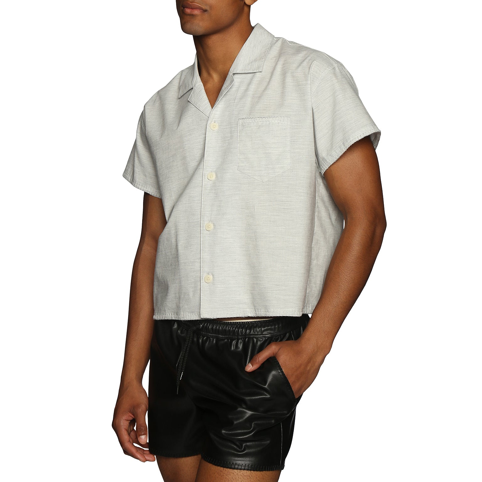 NEW RESORT '25- Mineral Du Cap Cropped Shirt - parke & ronen