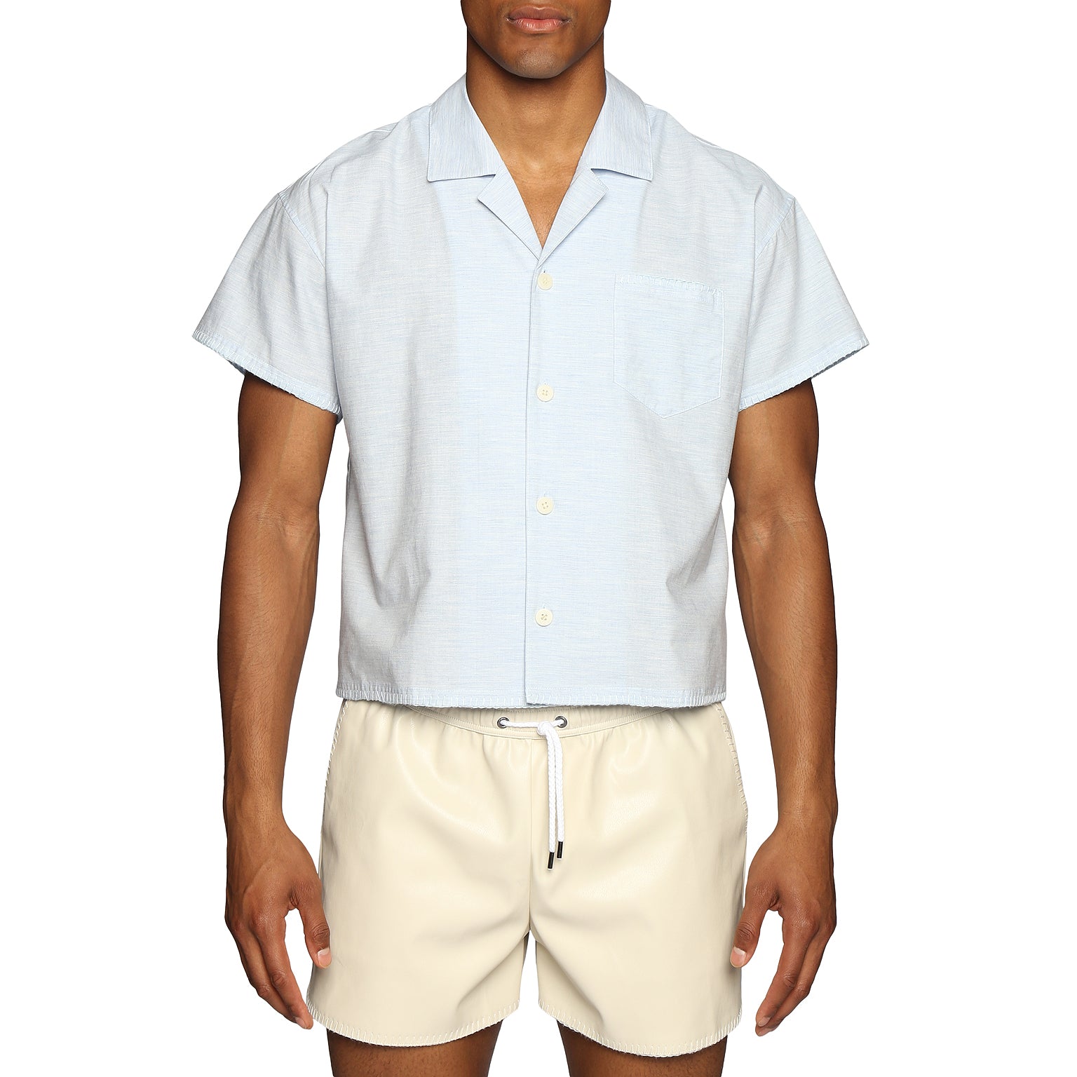 NEW RESORT '25- Sky Du Cap Cropped Shirt - parke & ronen
