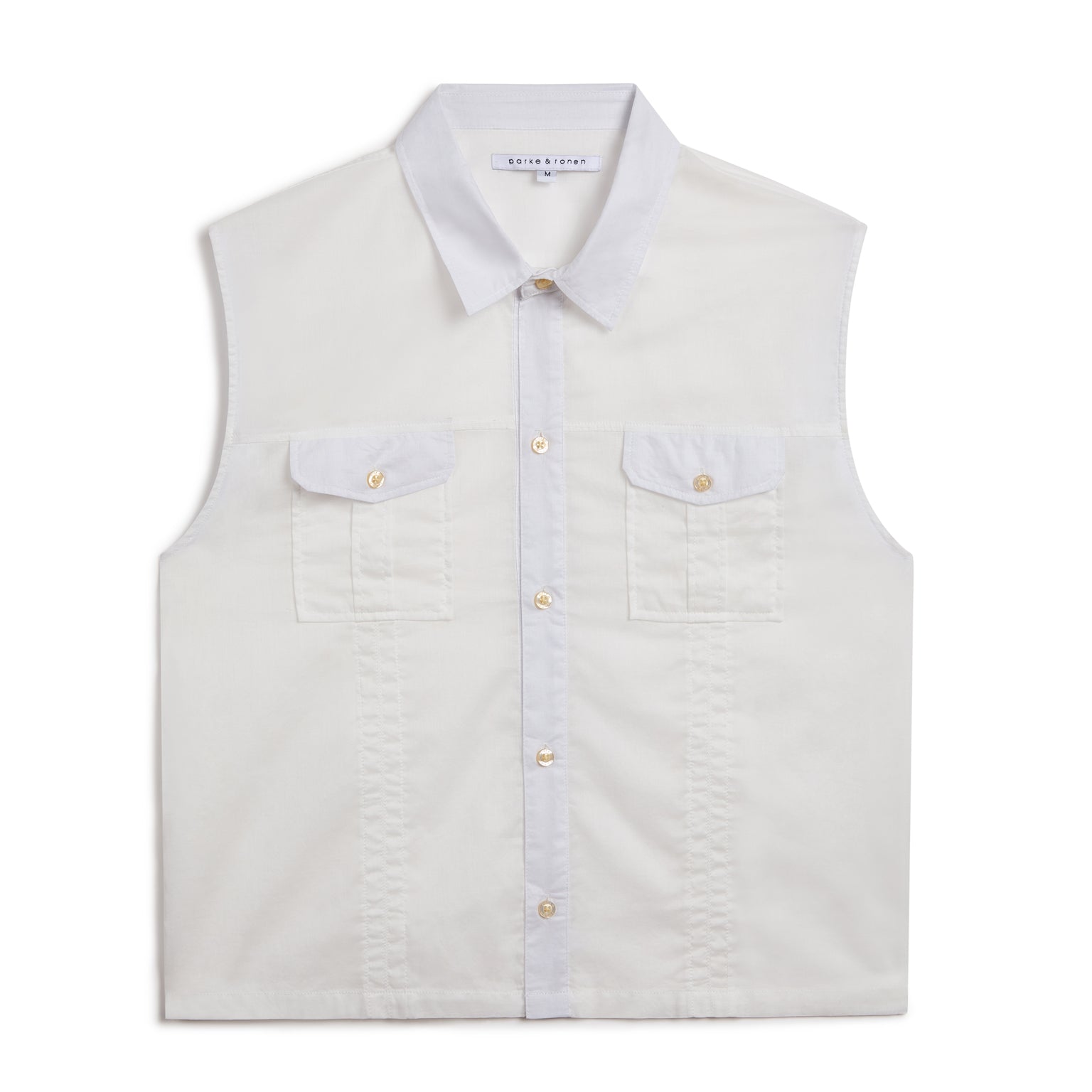 NEW SPRING '25- Vintage White Sleeveless Expedition Shirt - Parke & Ronen