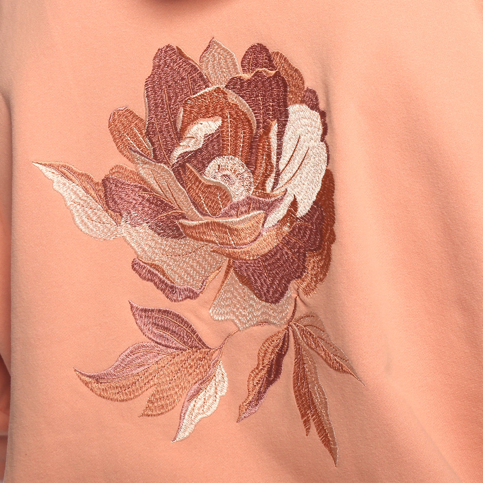 Etruscan Pink Bouquet Embroidered Hoodie