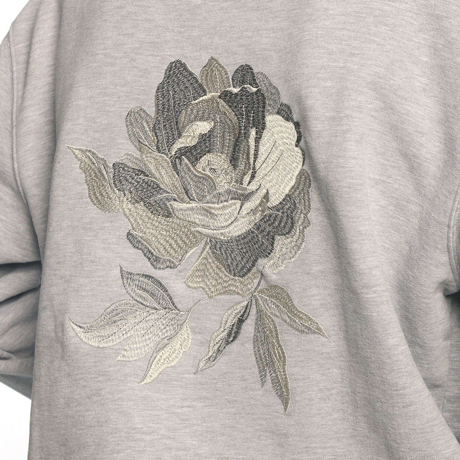 RESORT '24- Varsity Grey Bouquet Embroidered Hoodie