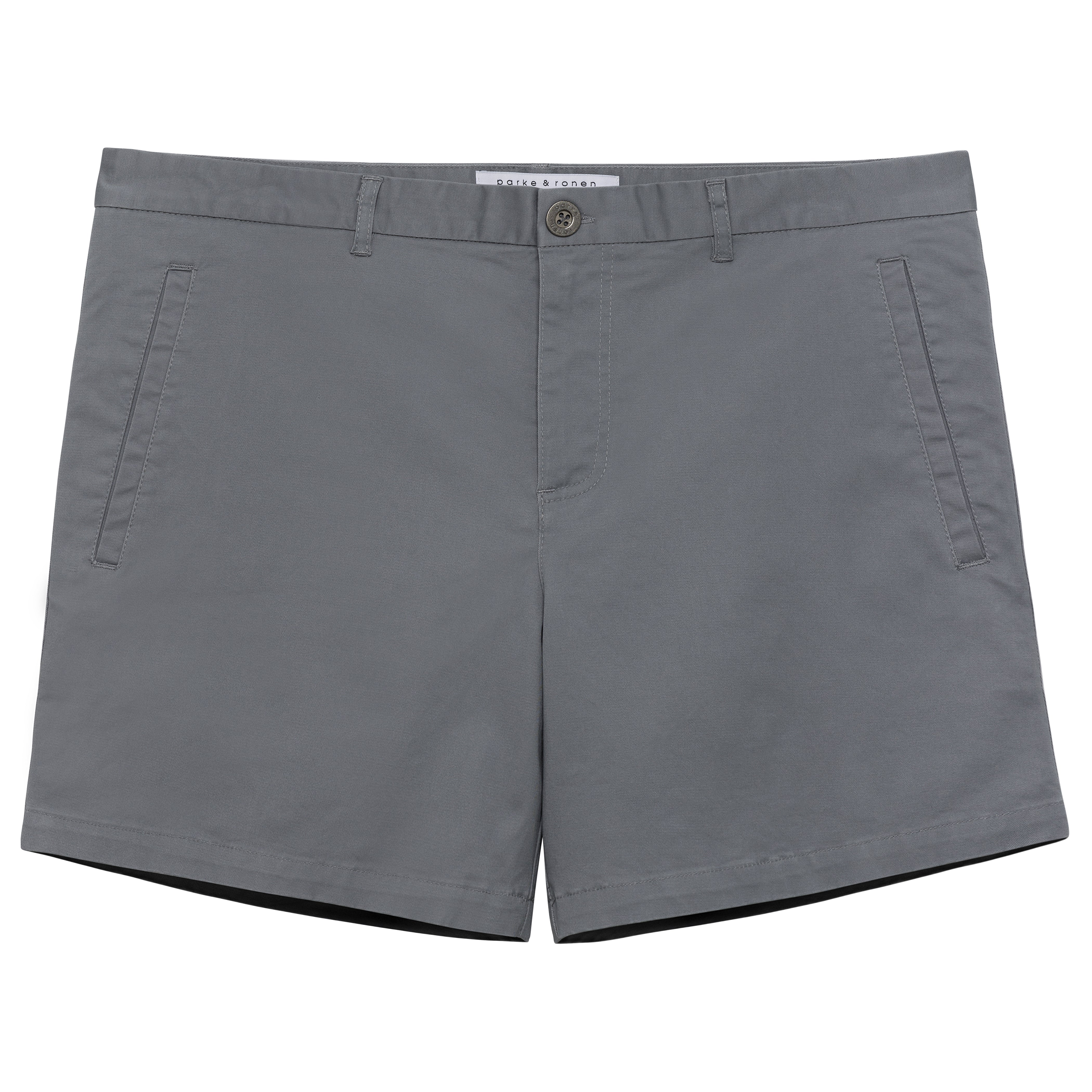 Dark Grey Solid Stretch Holler Shorts - parke & ronen
