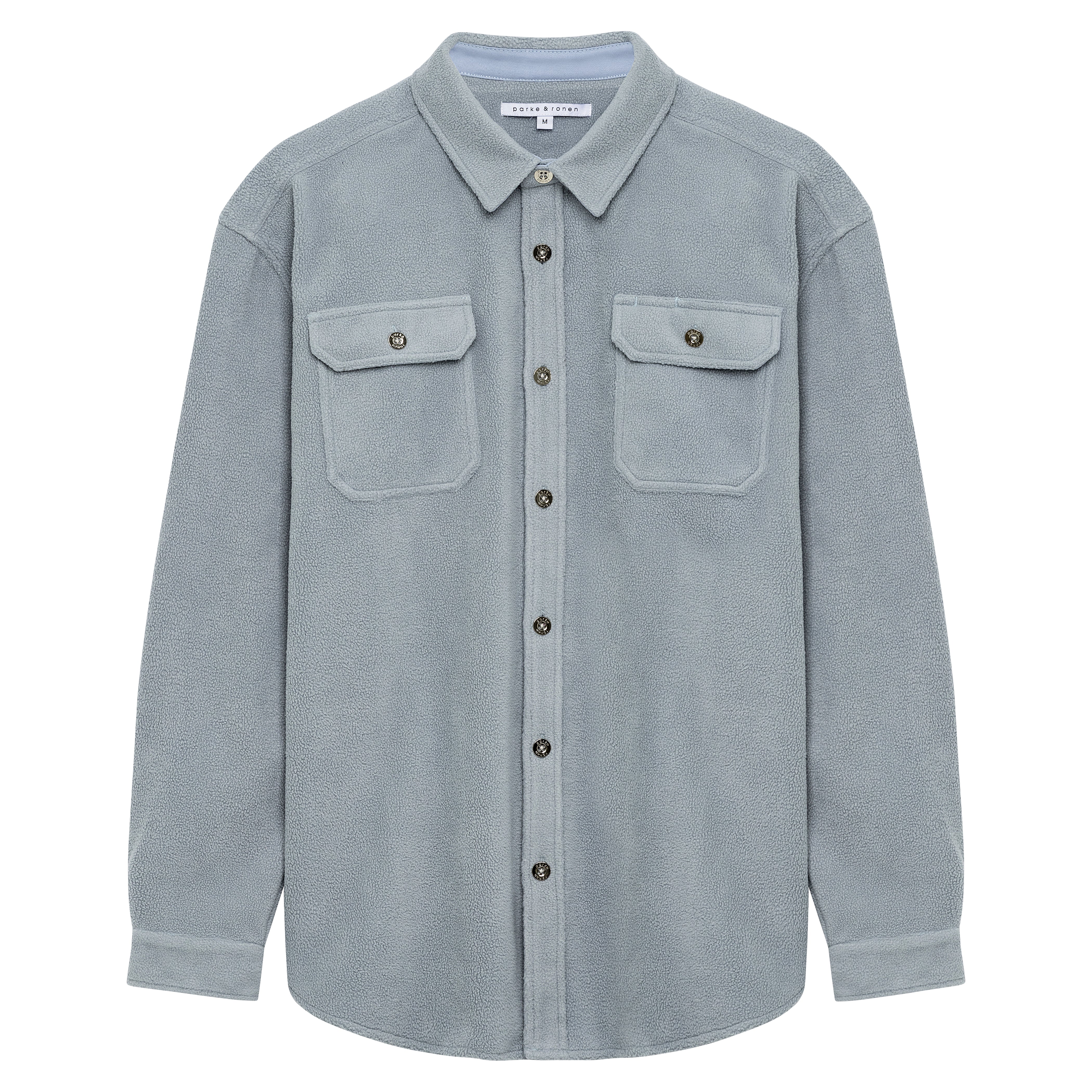 SAVE 70%- Light Blue Chambray Solid Fleece Work shirt