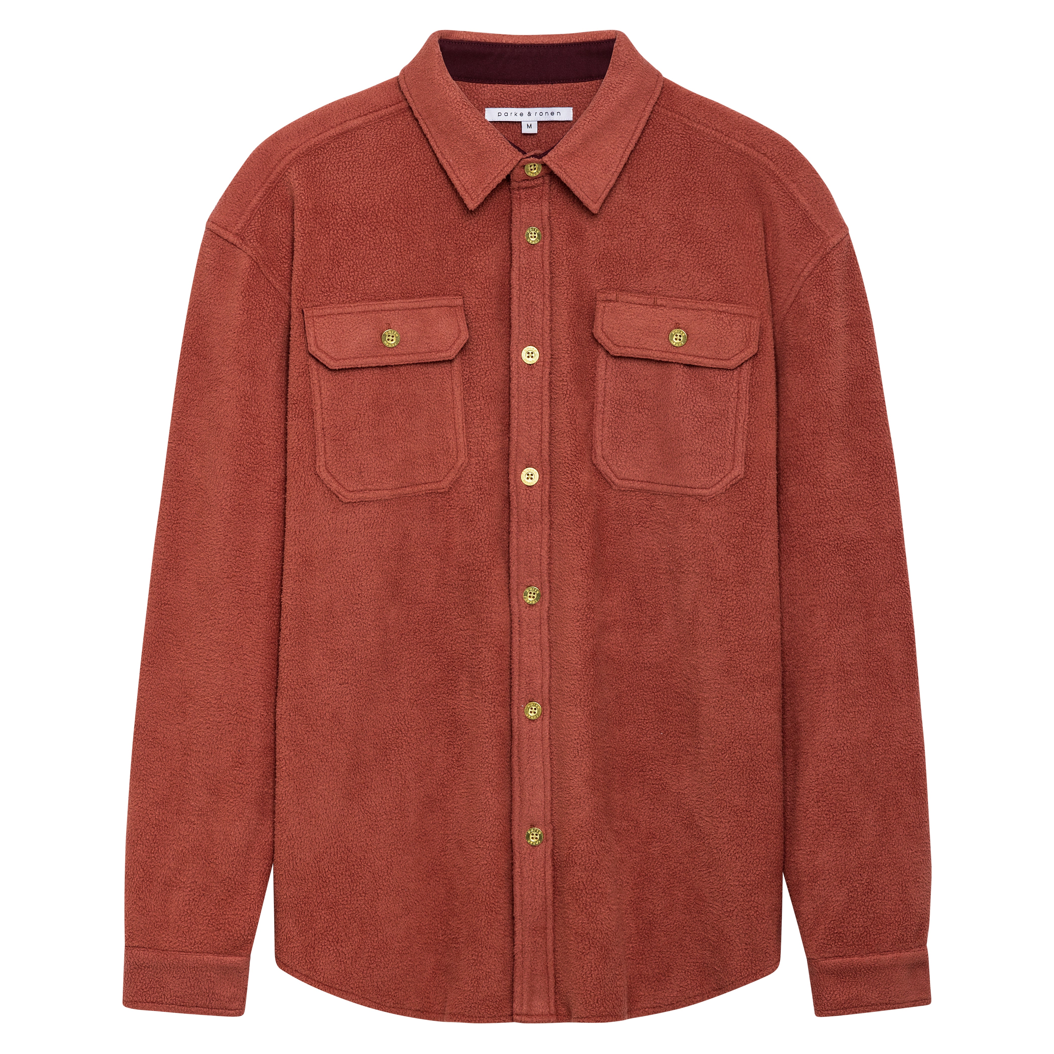 SAVE 70%- Rhubarb Solid Fleece Work Shirt - parke & ronen