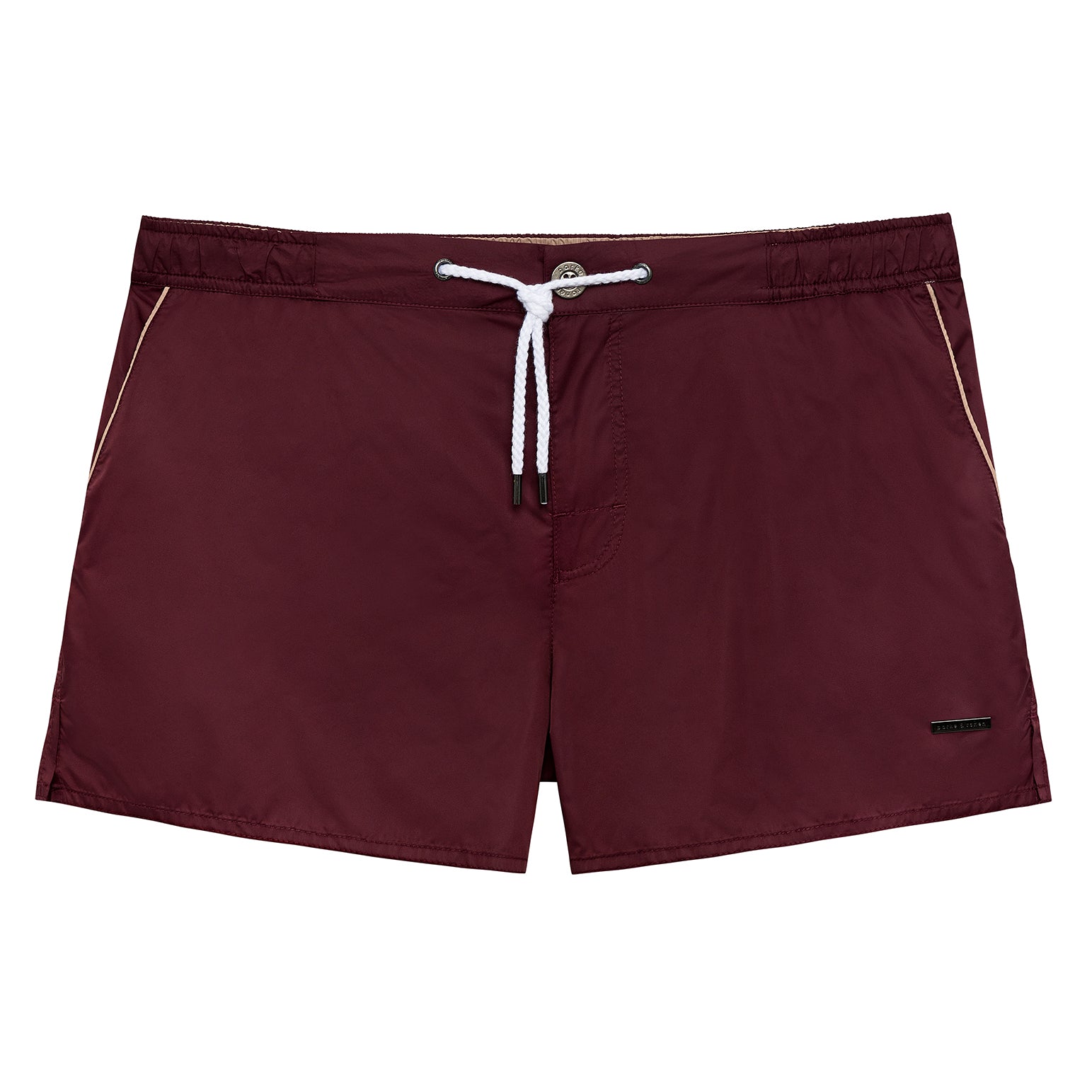NEW RESORT '25- Burgundy Nylon Barcelona Swim Short - parke & ronen