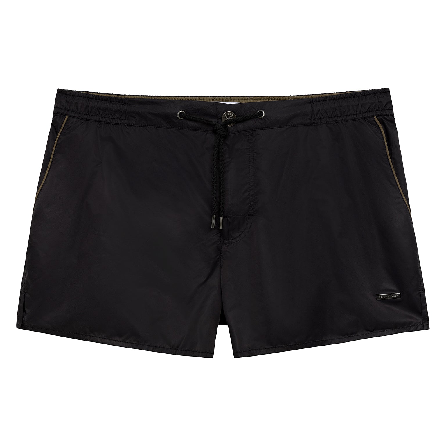 NEW RESORT '25- Black Nylon Barcelona Swim Short - parke & ronen