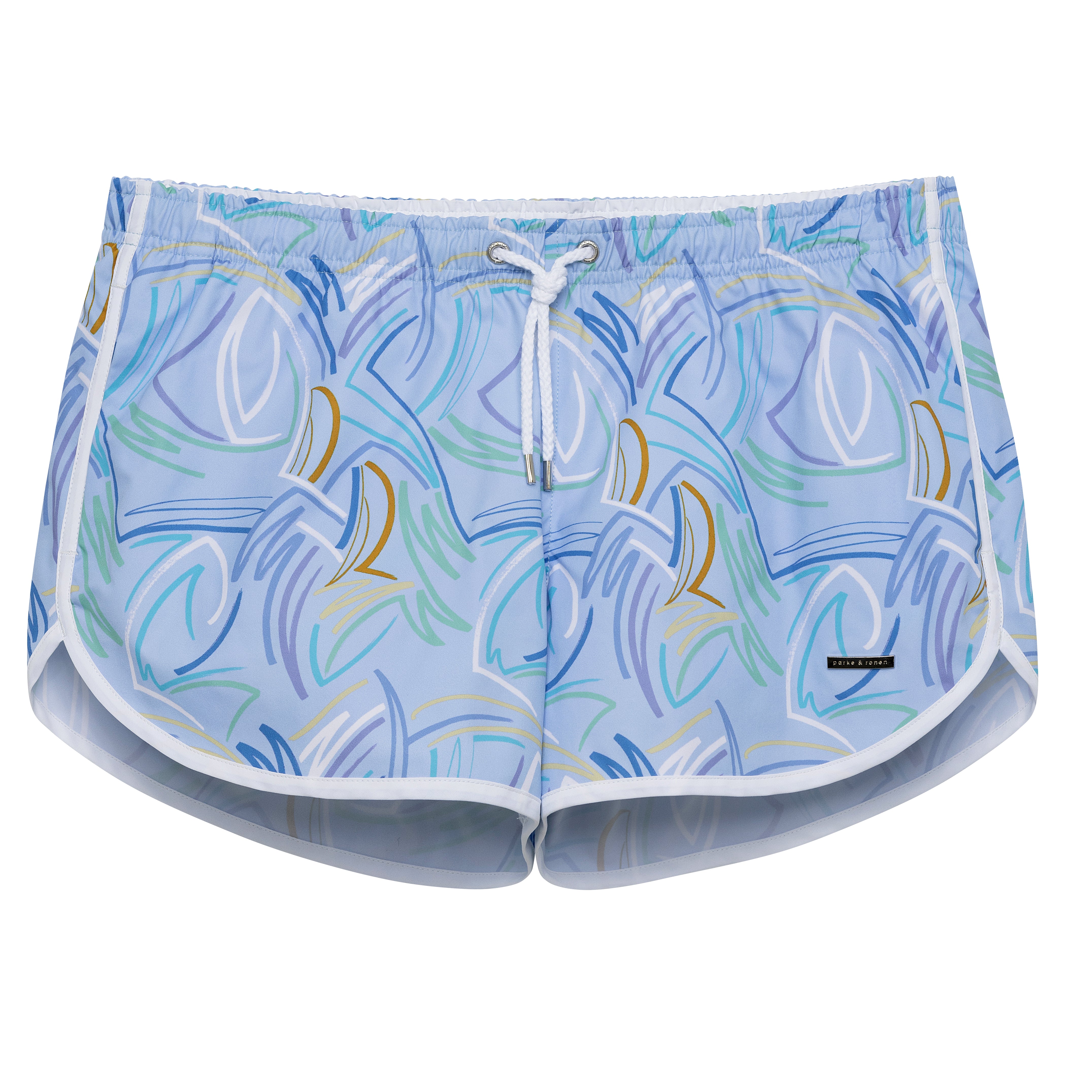 Sky Rowdy Print 3" Runner Swim Trunk