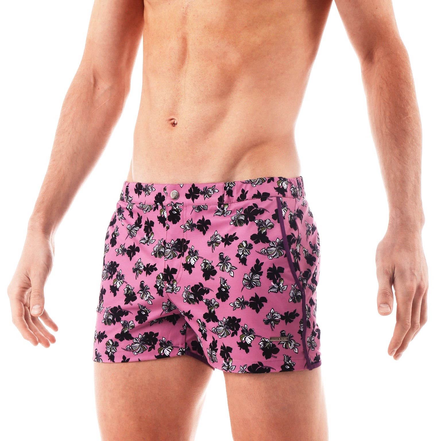 SAVE 70%- Mauve Patrick Print 2" Angeleno Stretch - parke & ronen