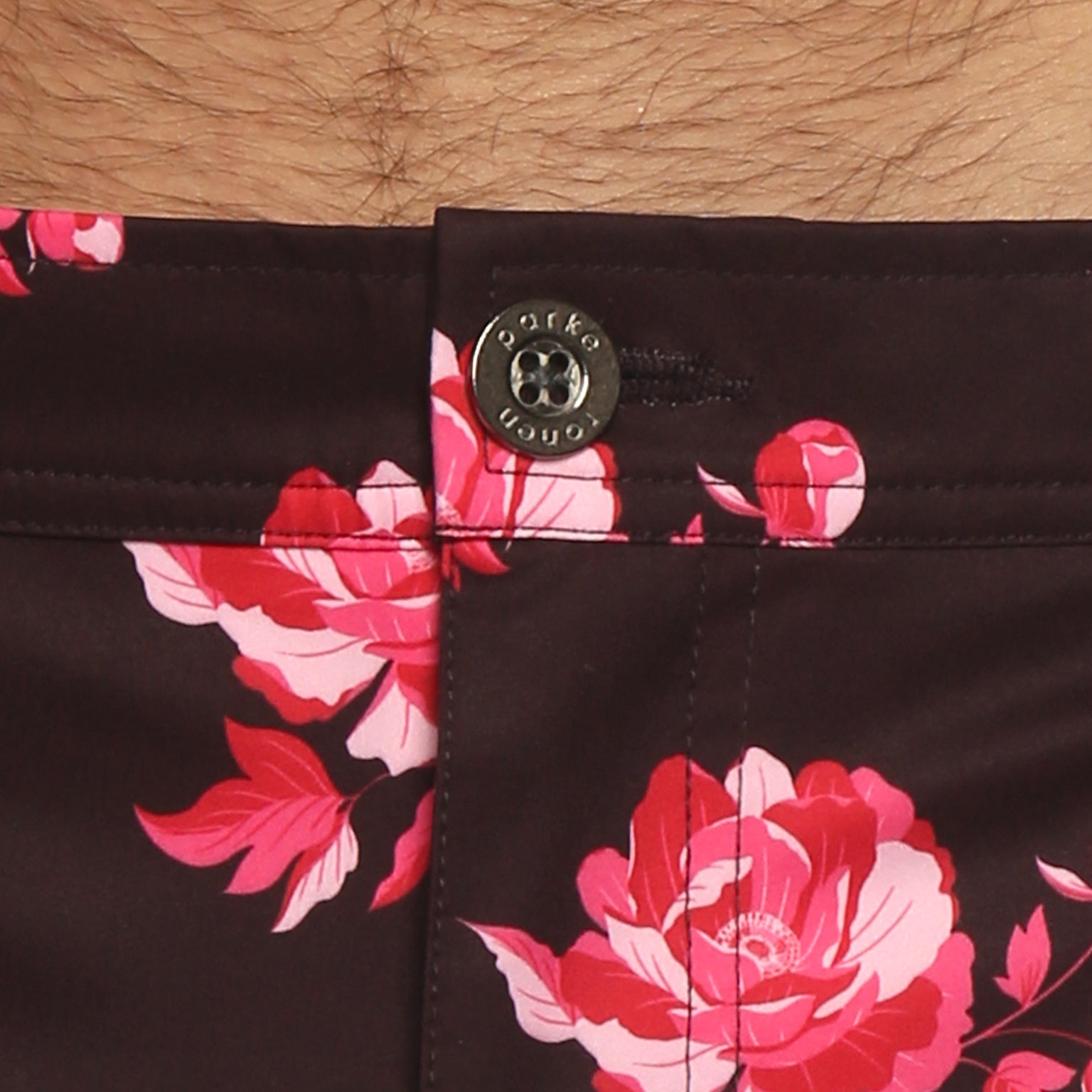 SAVE 70%- Vamp Red Peonies Print 6" Catalonia Stretch - parke & ronen