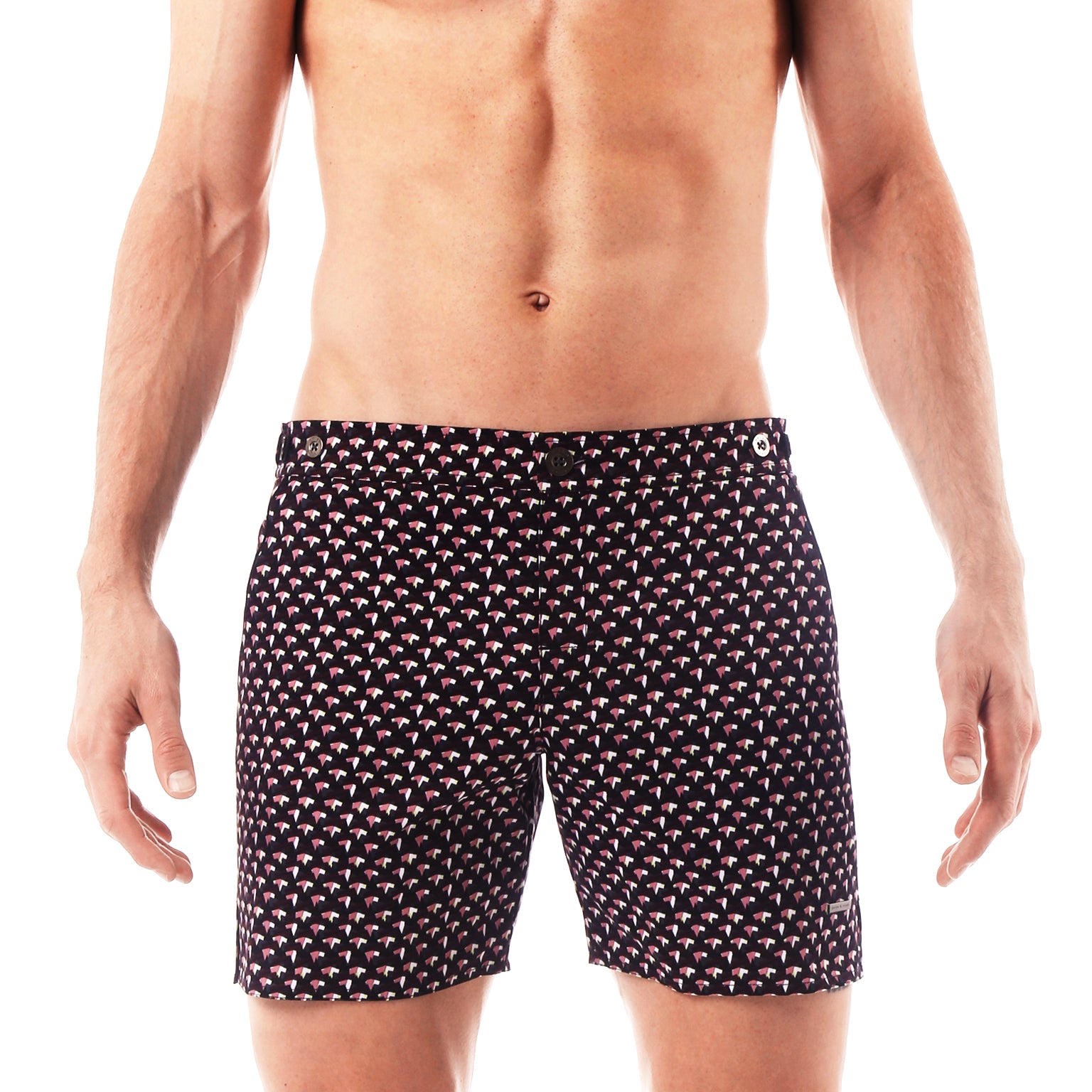 SAVE 70%- Black Crystals Print 6" Catalonia Stretch - parke & ronen