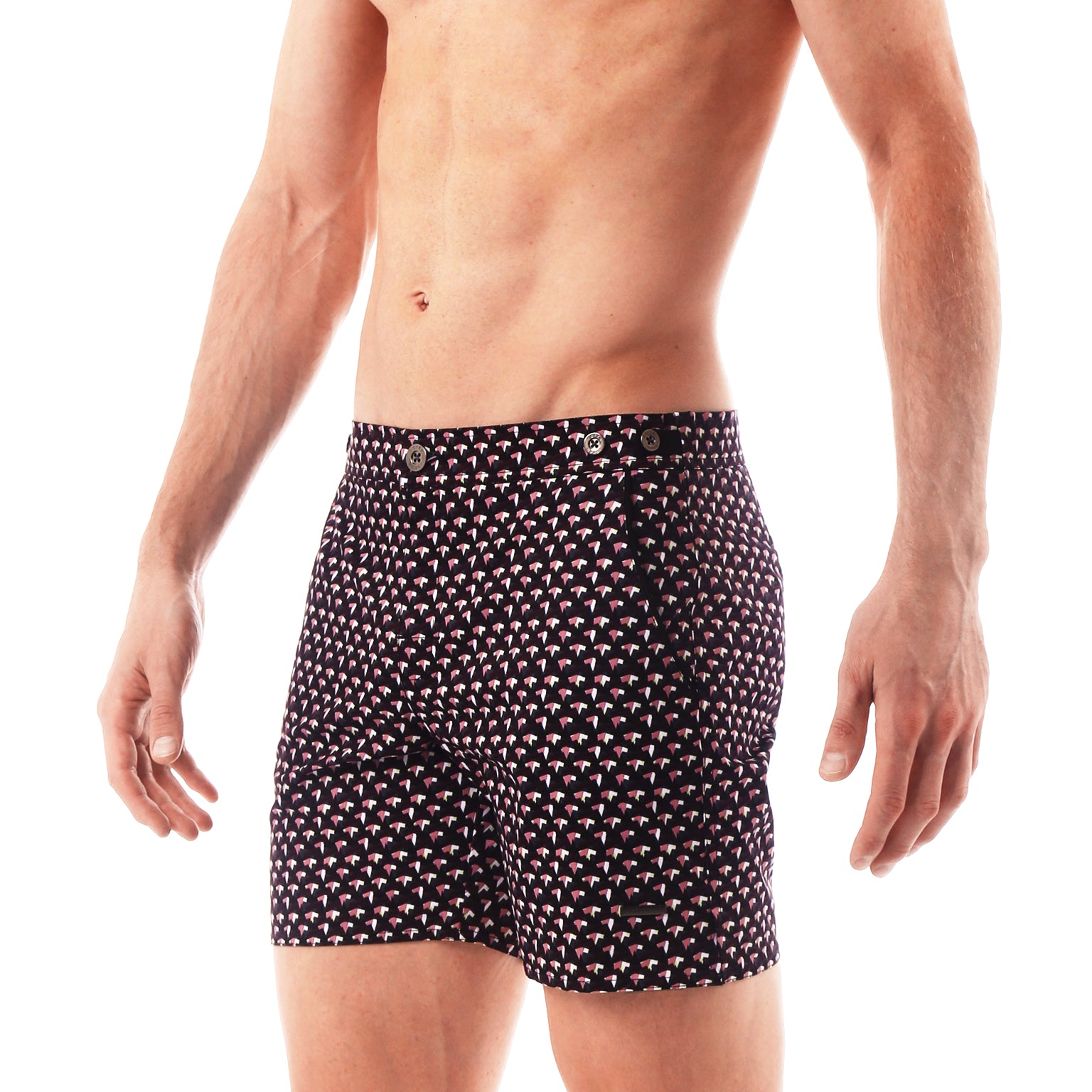 SAVE 70%- Black Crystals Print 6" Catalonia Stretch - parke & ronen