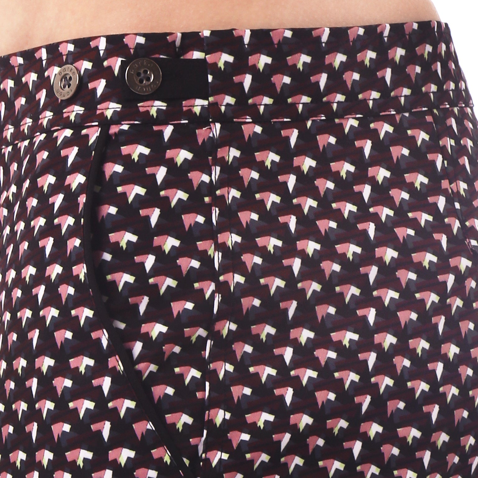 SAVE 70%- Black Crystals Print 6" Catalonia Stretch - parke & ronen