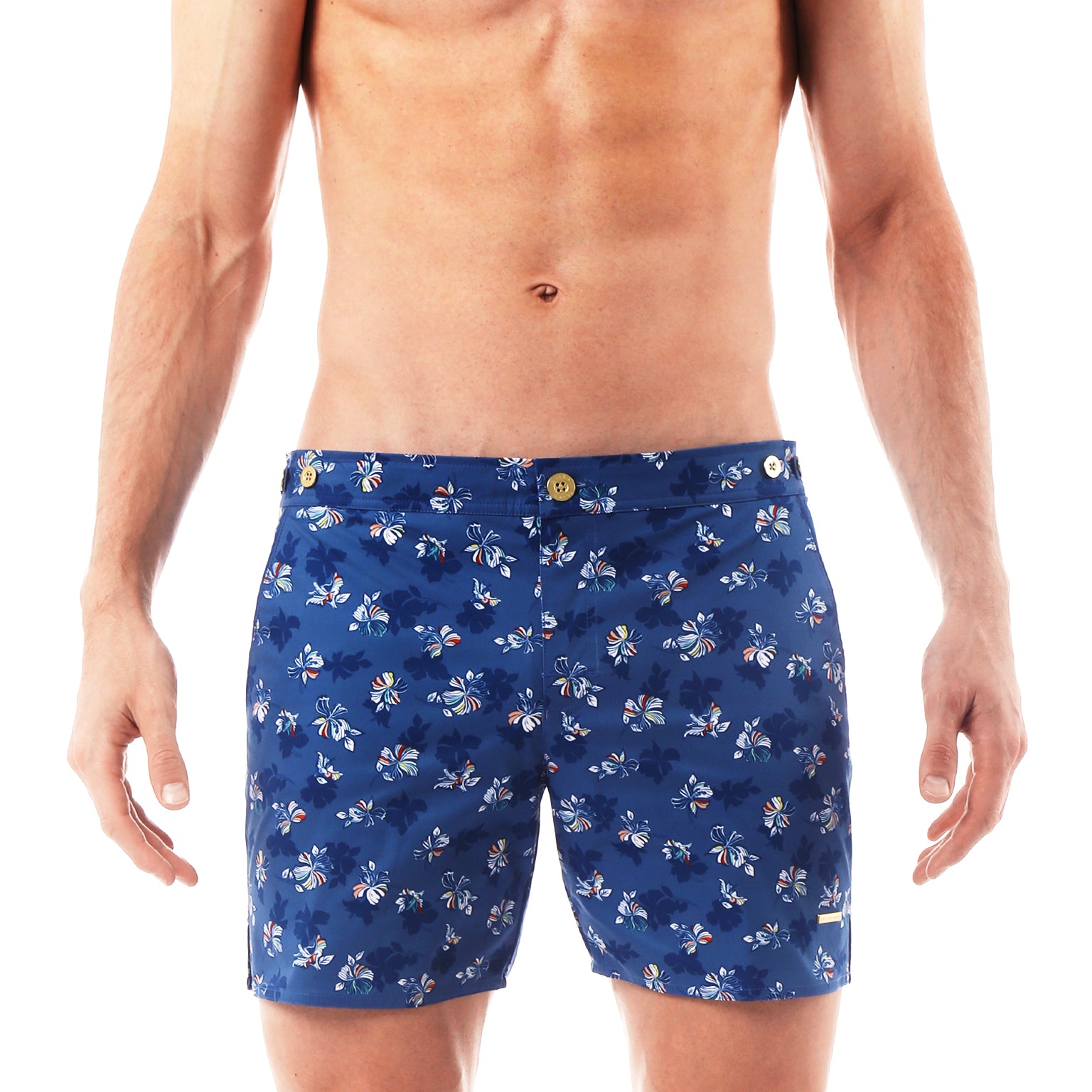 SAVE 70%- Blue Patrick Print 6" Catalonia Stretch - parke & ronen