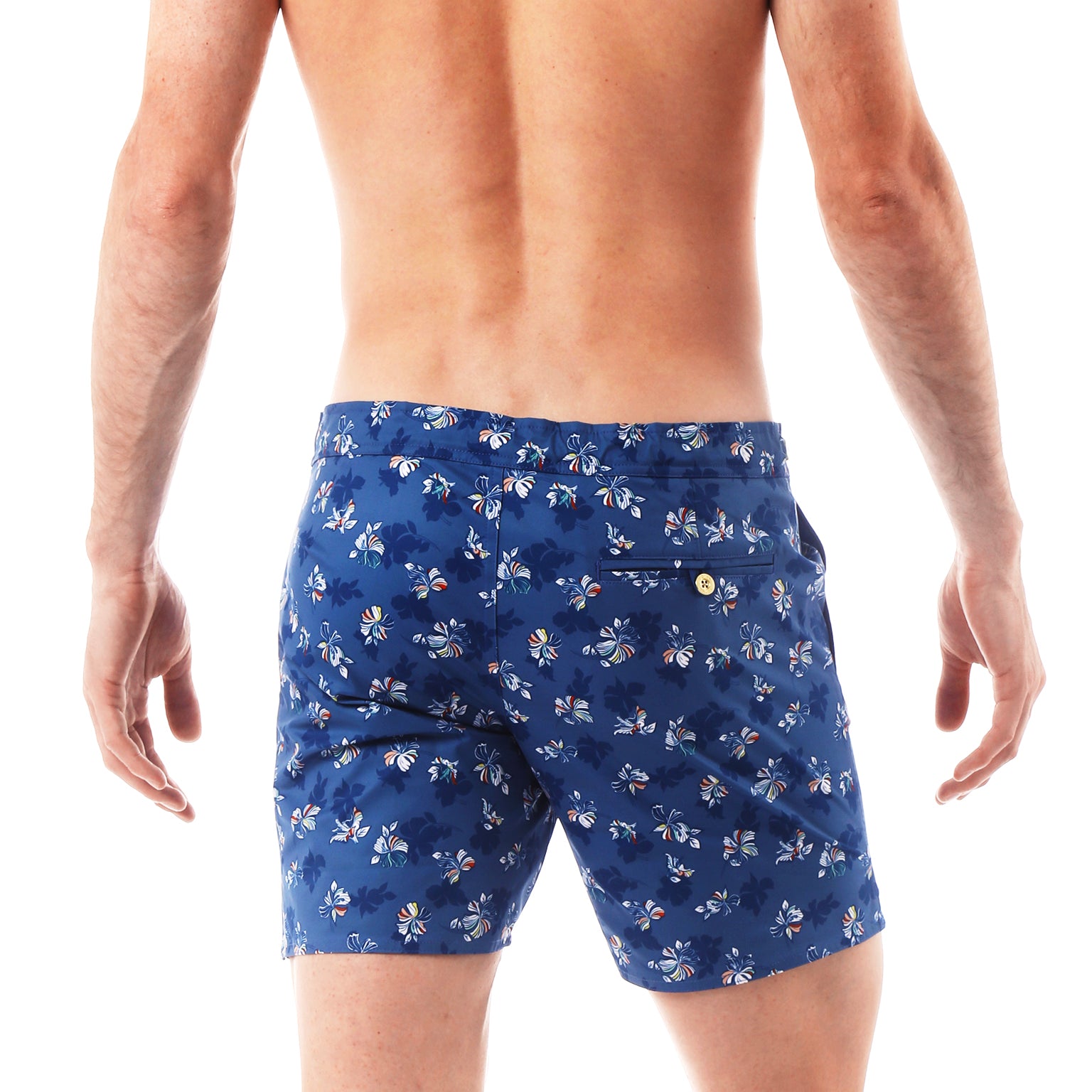 SAVE 70%- Blue Patrick Print 6" Catalonia Stretch - parke & ronen
