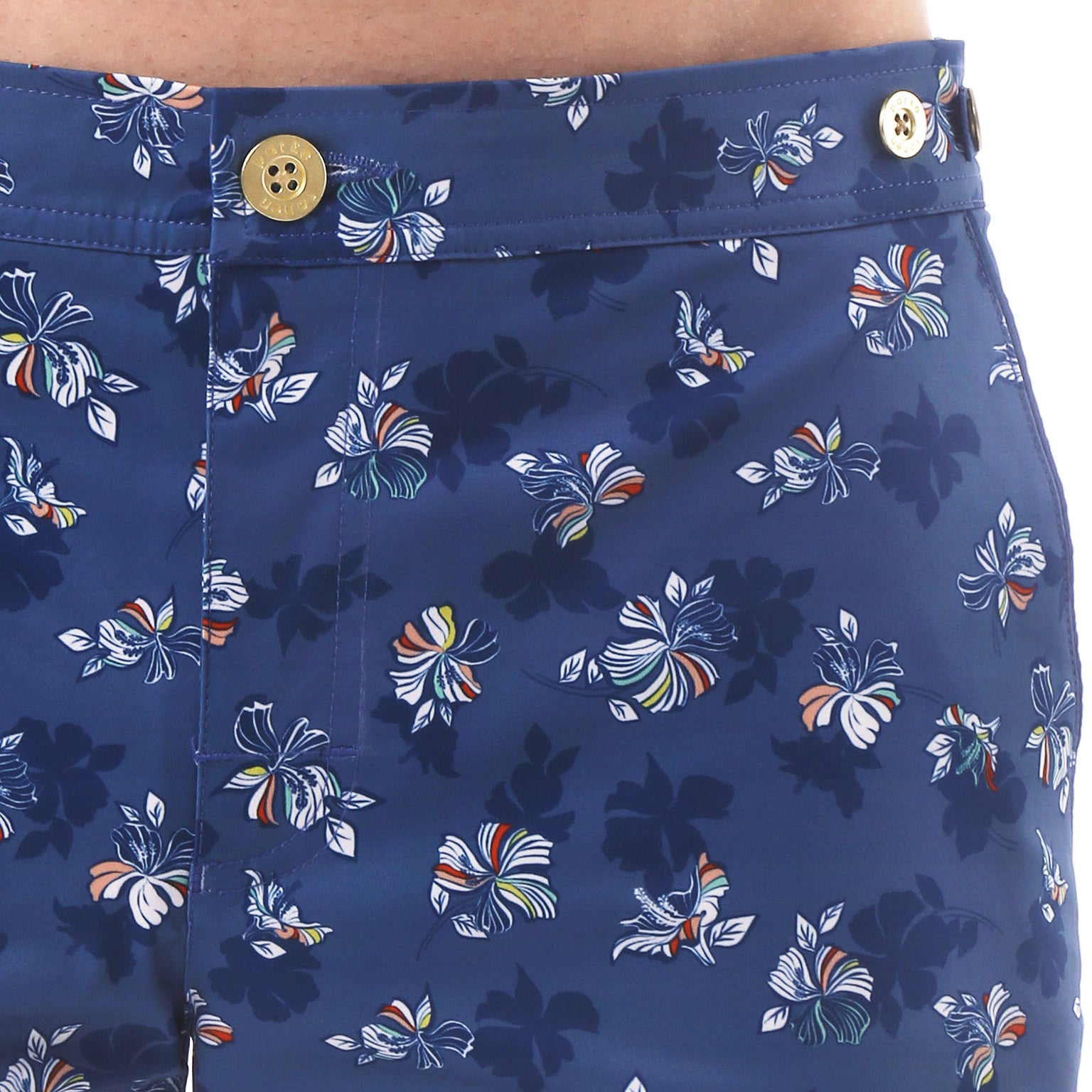 SAVE 70%- Blue Patrick Print 6" Catalonia Stretch - parke & ronen