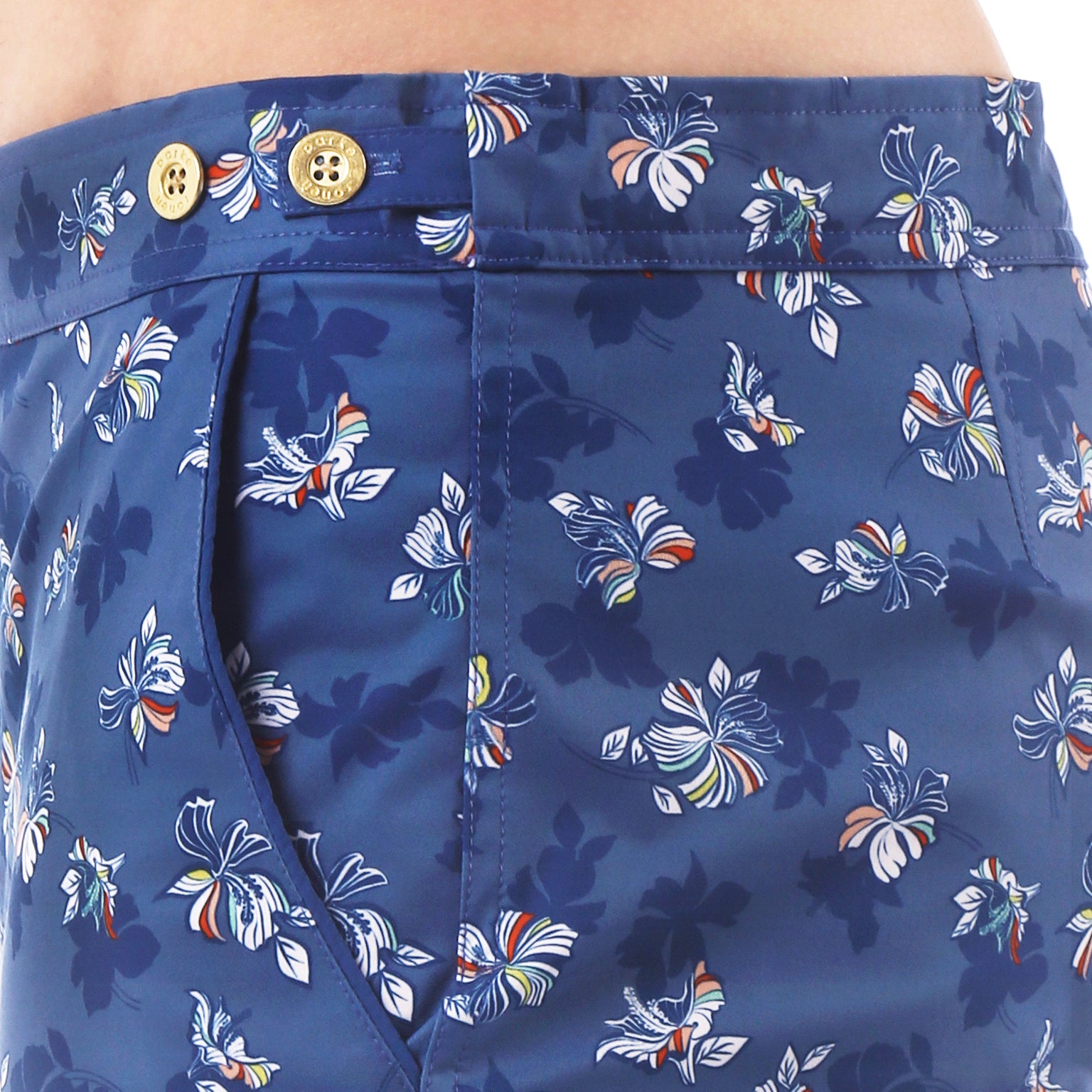 SAVE 70%- Blue Patrick Print 6" Catalonia Stretch - parke & ronen