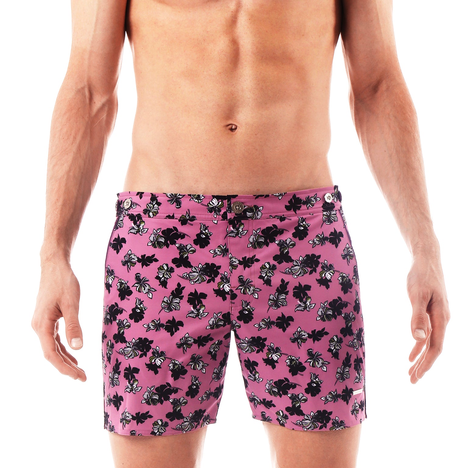 SAVE 70%- Mauve Patrick Print 6" Catalonia Stretch - parke & ronen