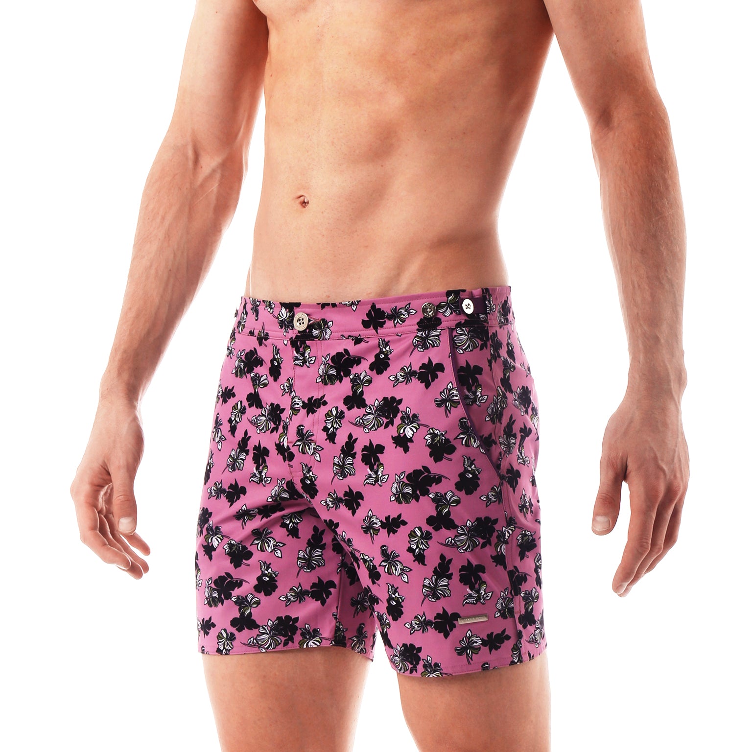 SAVE 70%- Mauve Patrick Print 6" Catalonia Stretch - parke & ronen