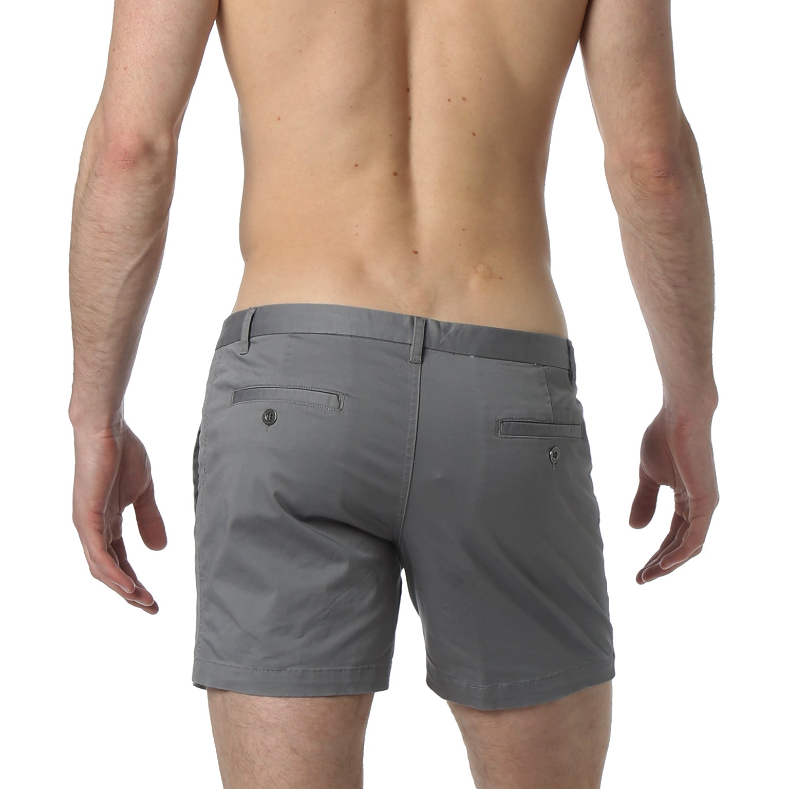 Dark Grey Solid Stretch Holler Shorts - parke & ronen
