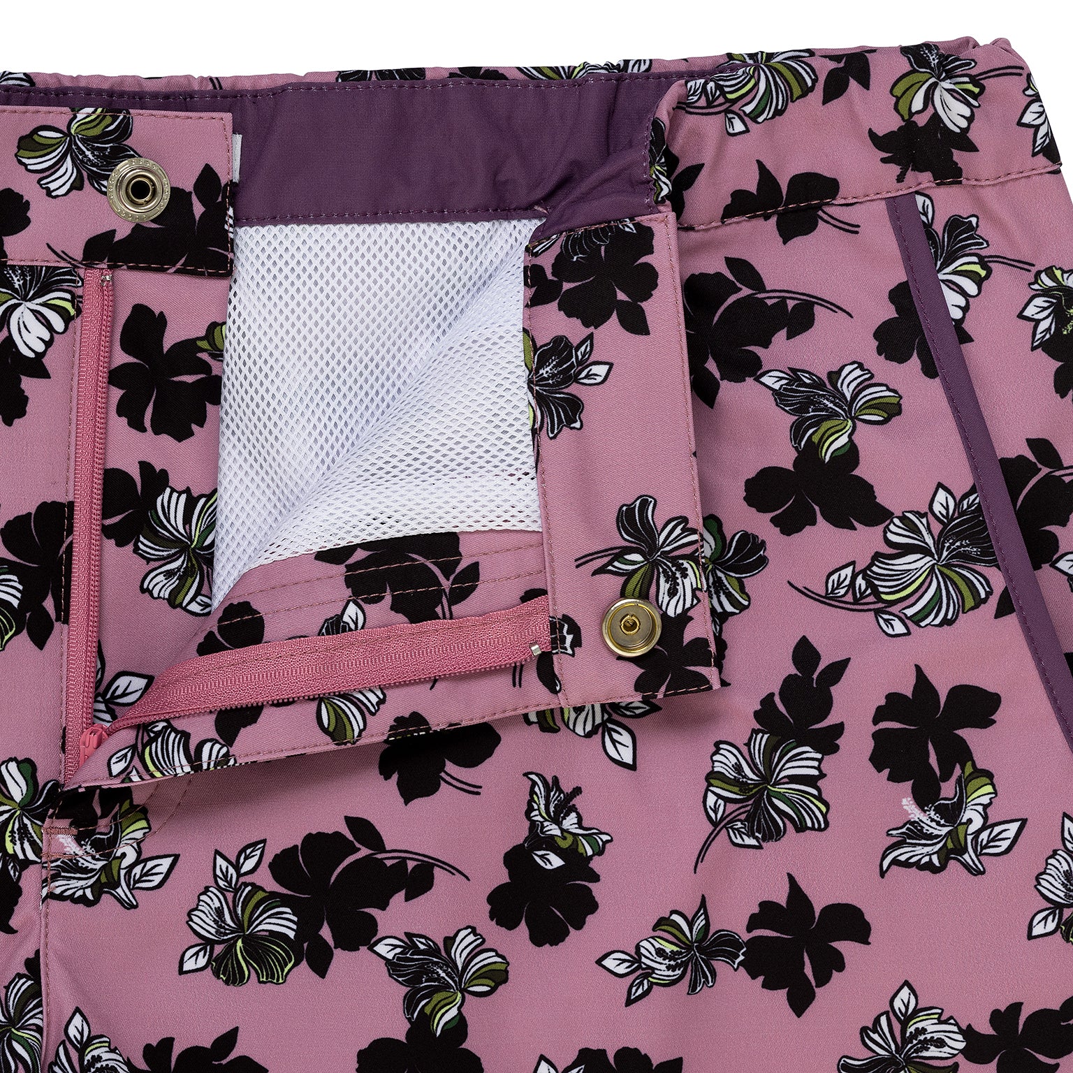 SAVE 70%- Mauve Patrick Print 2" Angeleno Stretch - parke & ronen