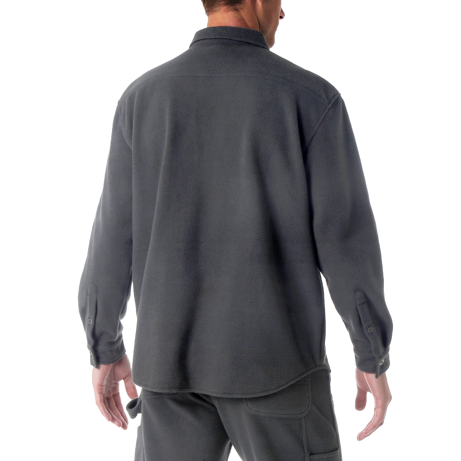 SAVE 70%- Storm Grey Solid Fleece Work Shirt