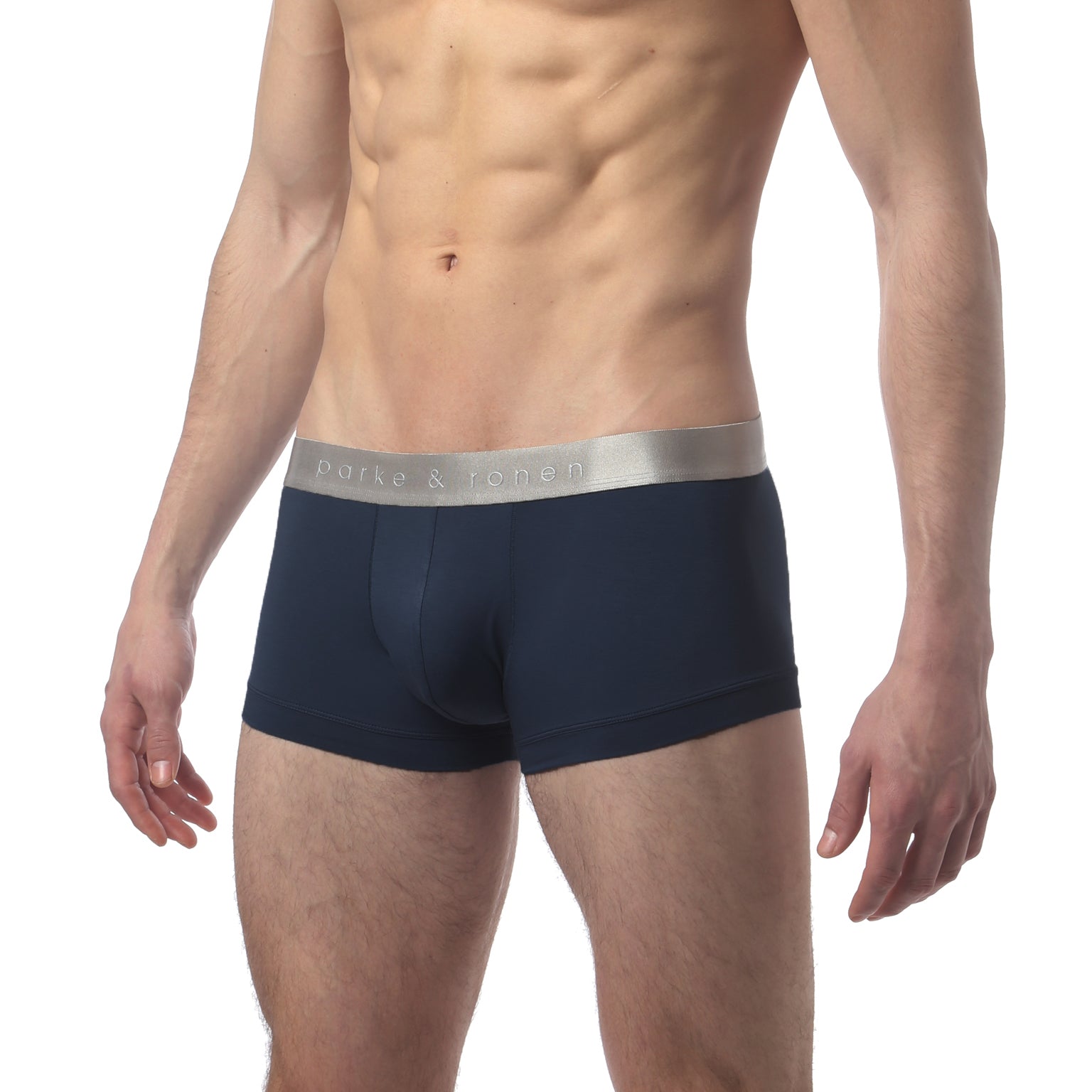 Navy Solid Low Rise Trunk
