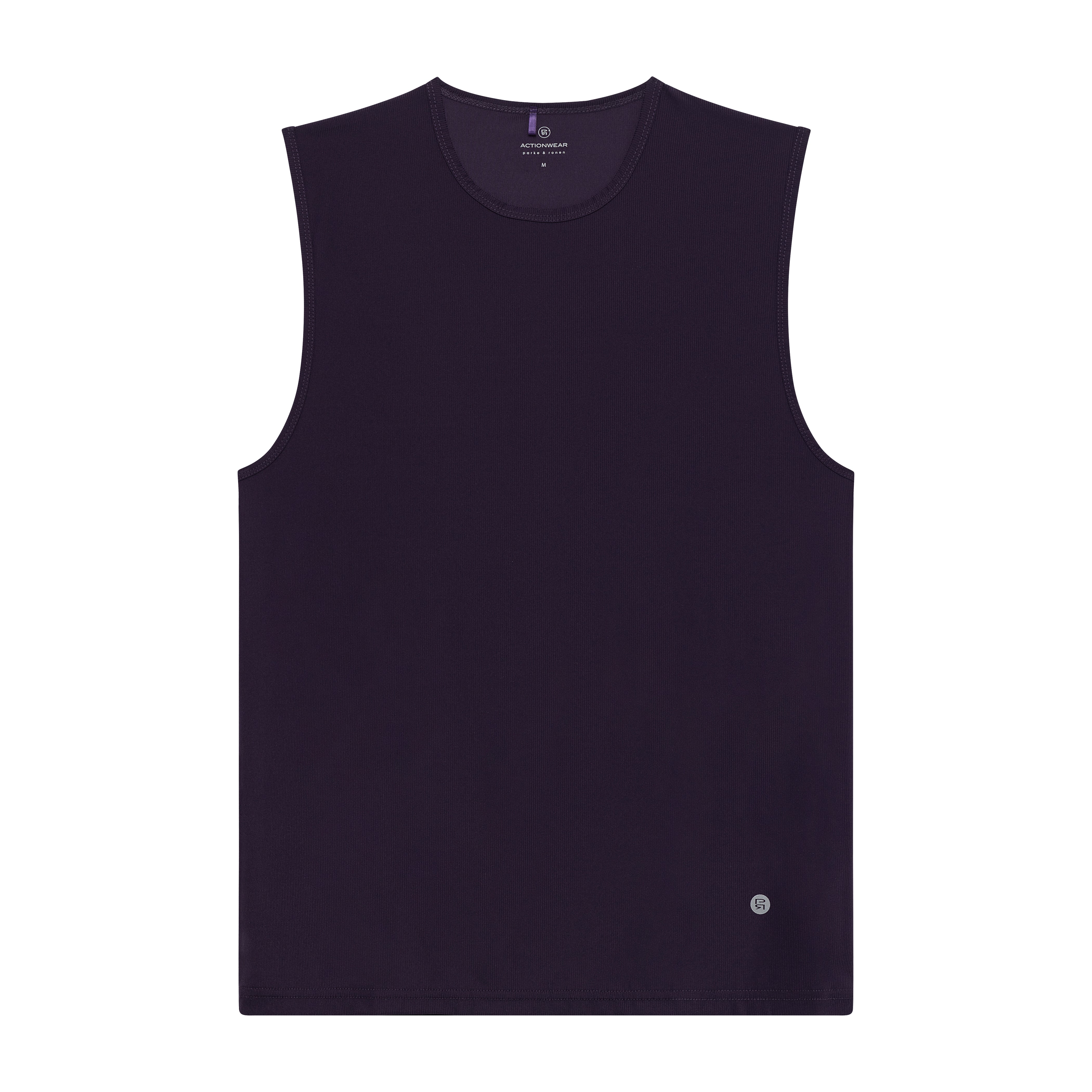 ACTIONWEAR Aubergine Micro Rib Muscle Tee