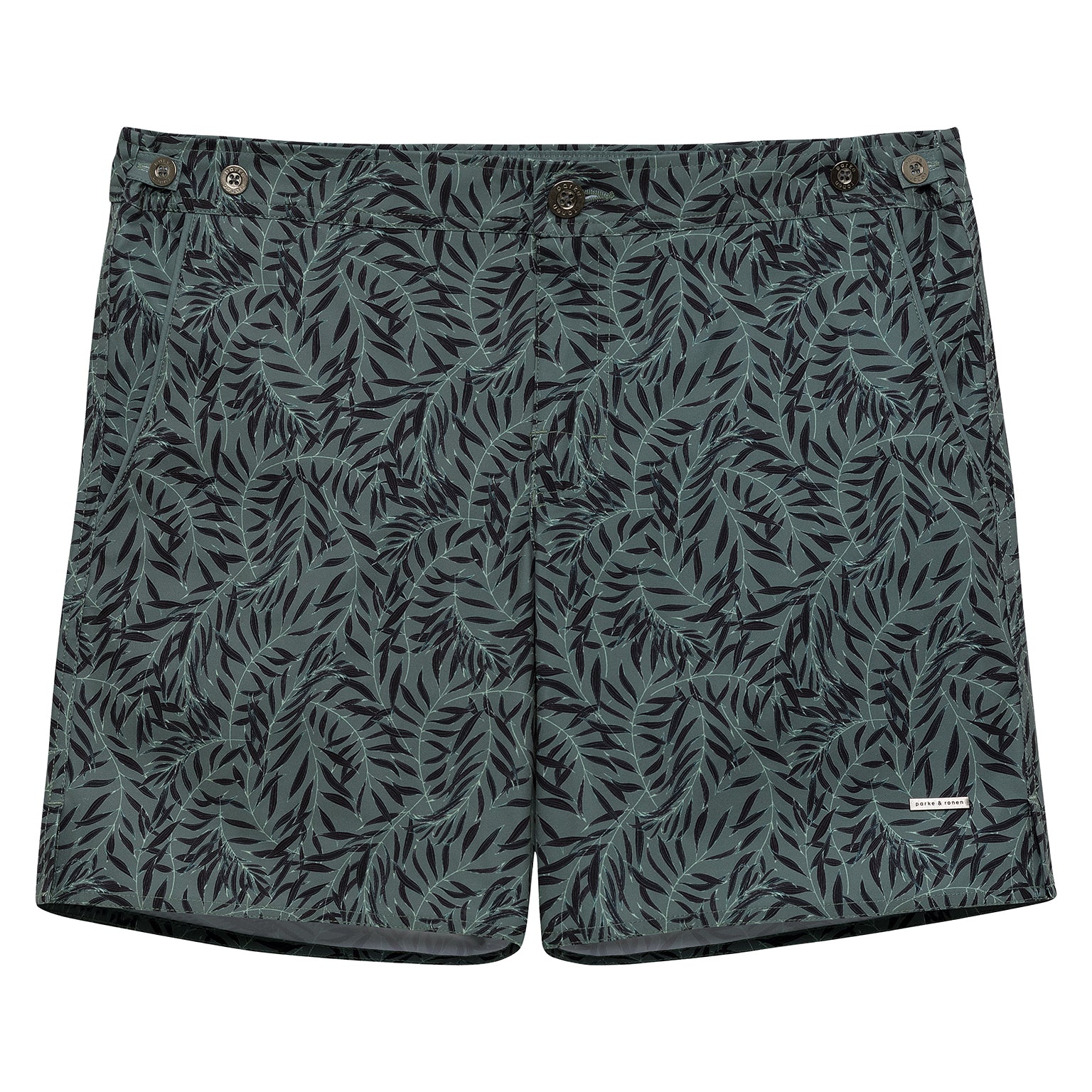 SAVE 70%- Green Julian Print 6" Catalonia Stretch - parke & ronen