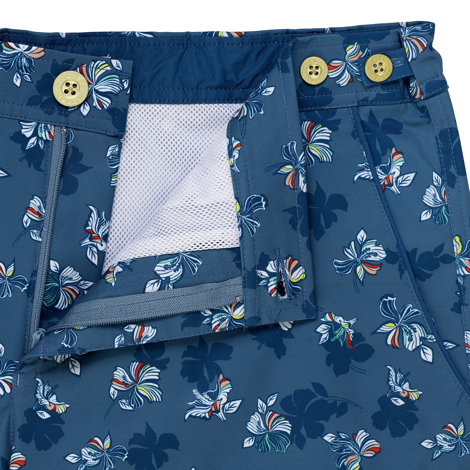 SAVE 70%- Blue Patrick Print 6" Catalonia Stretch - parke & ronen