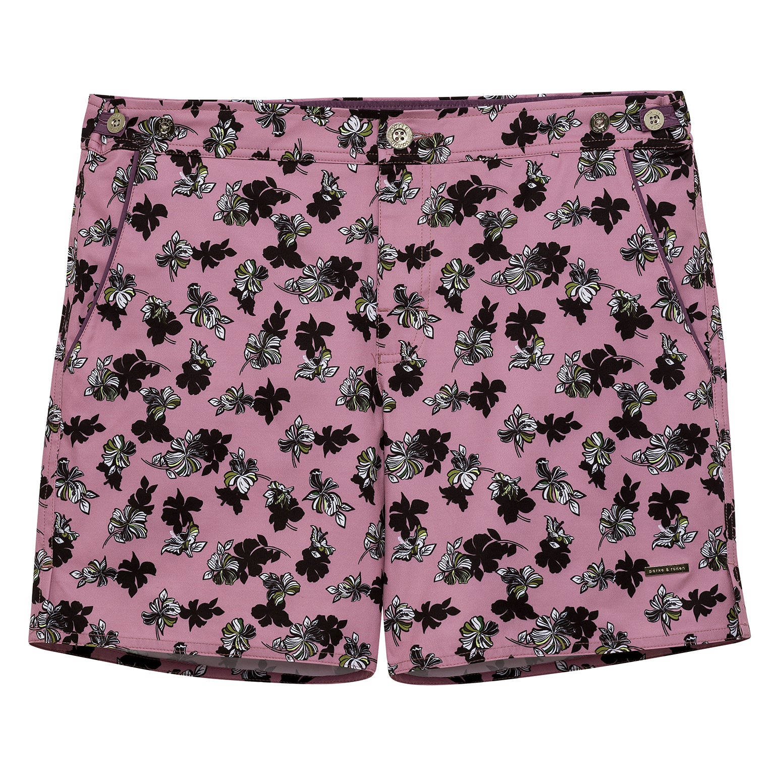 SAVE 70%- Mauve Patrick Print 6" Catalonia Stretch - parke & ronen