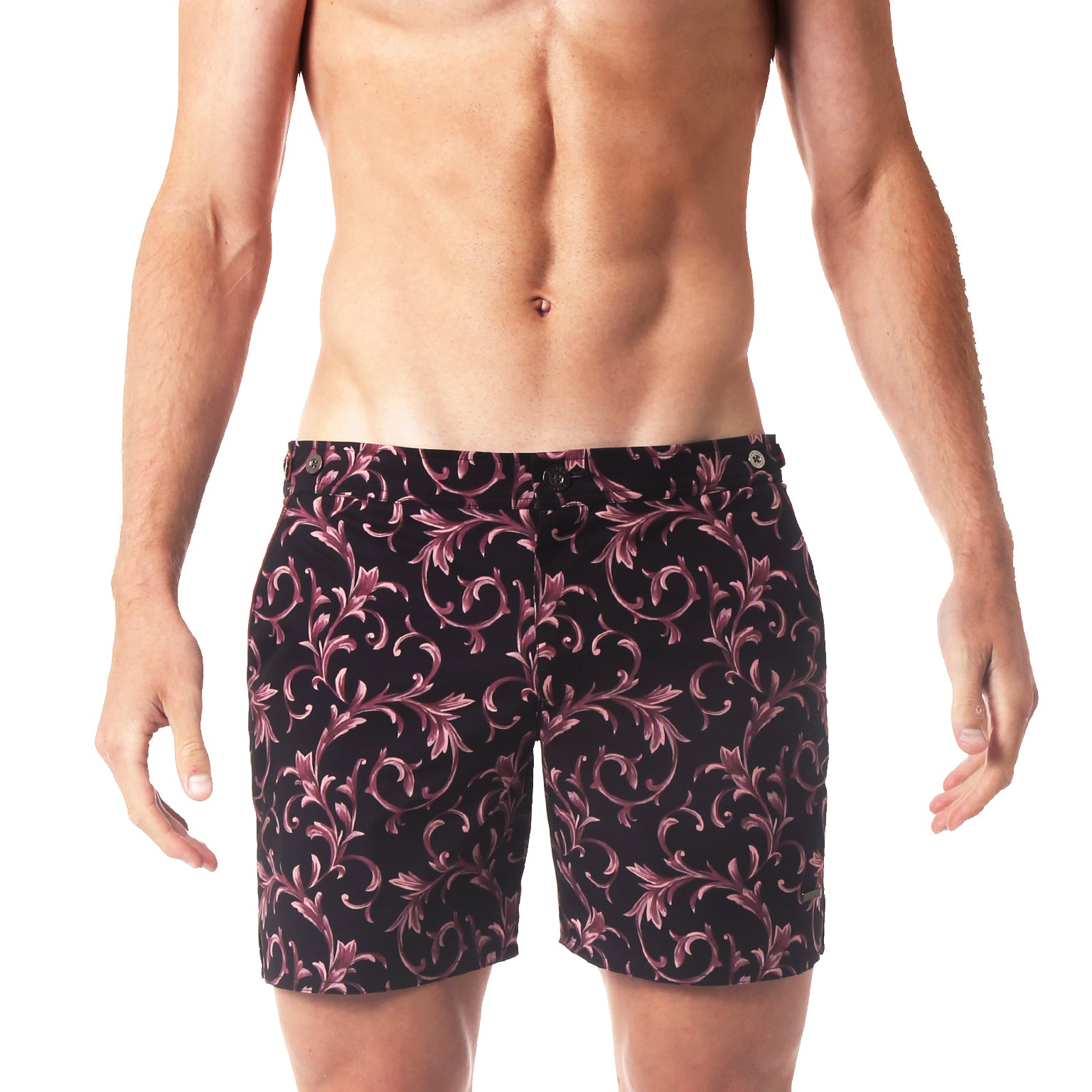 SAVE 70% - Black Garnet Bernini Print 6" Catalonia Stretch - parke & ronen