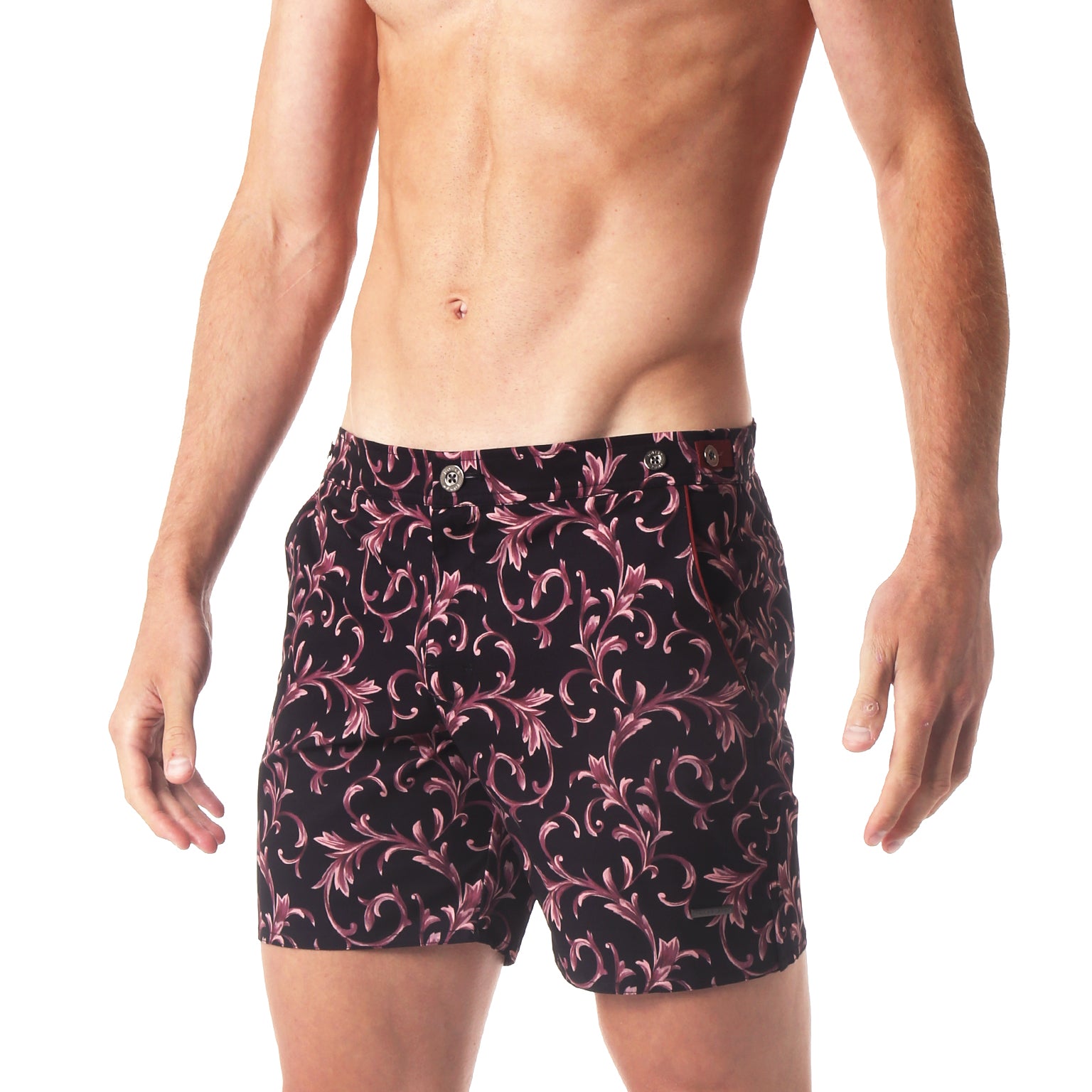 SAVE 70% - Black Garnet Bernini Print 6" Catalonia Stretch - parke & ronen