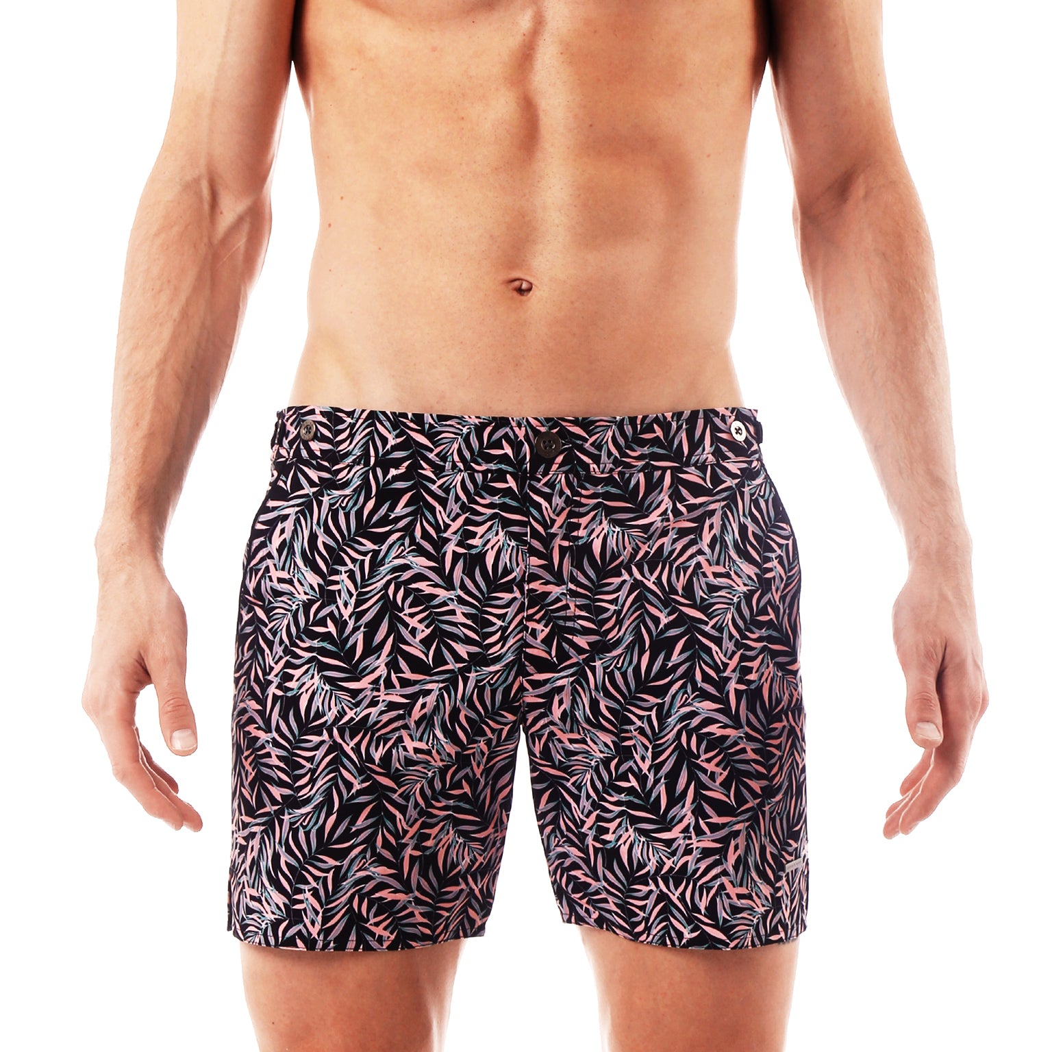 SAVE 70%- Black Julian Print 6" Catalonia Stretch - parke & ronen
