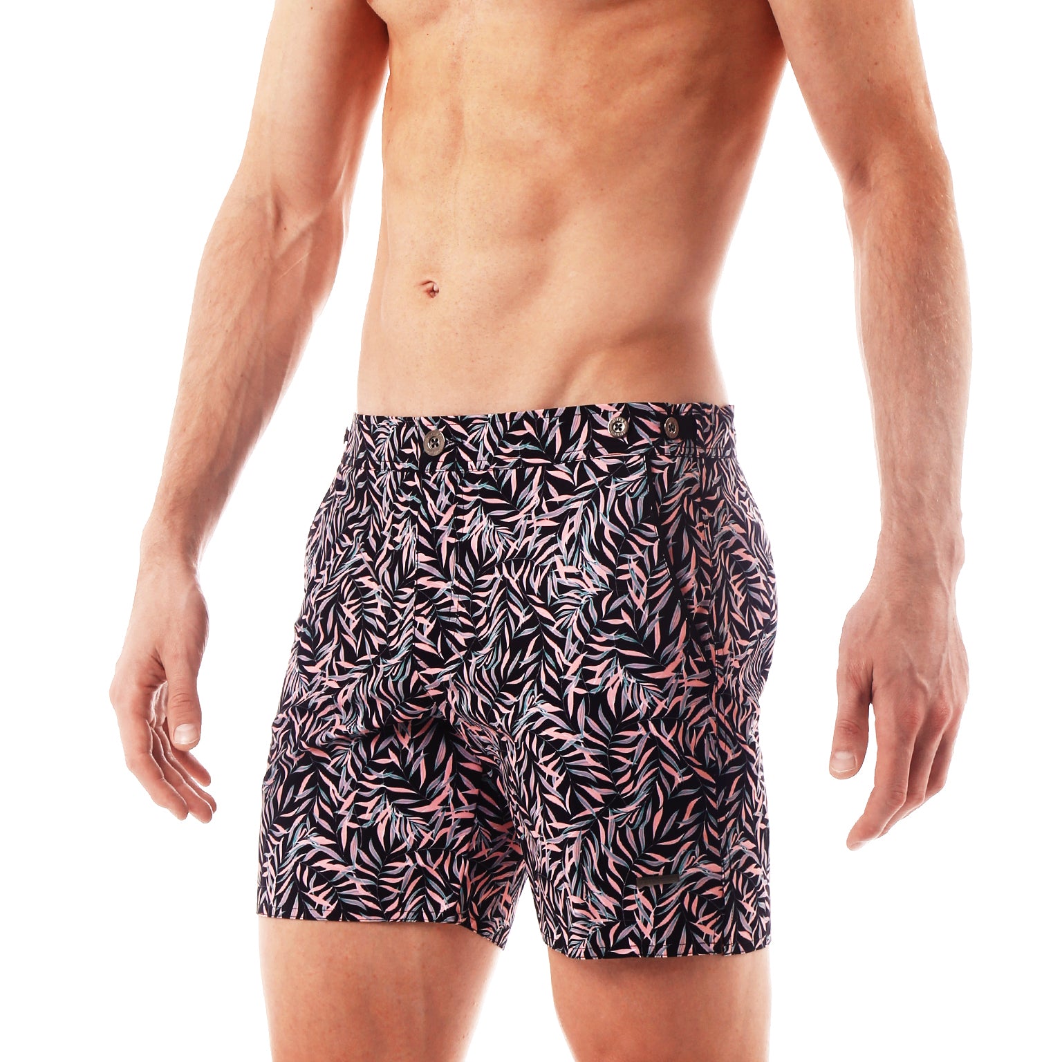 SAVE 70%- Black Julian Print 6" Catalonia Stretch - parke & ronen
