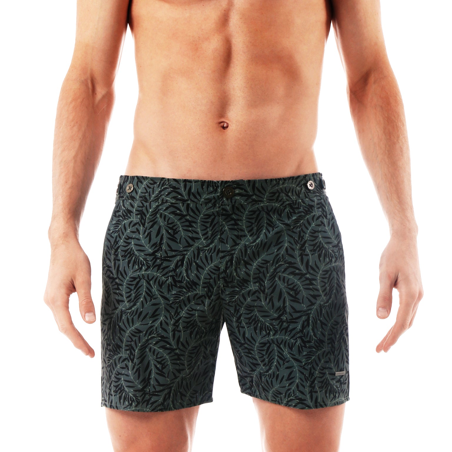 SAVE 70%- Green Julian Print 6" Catalonia Stretch - parke & ronen