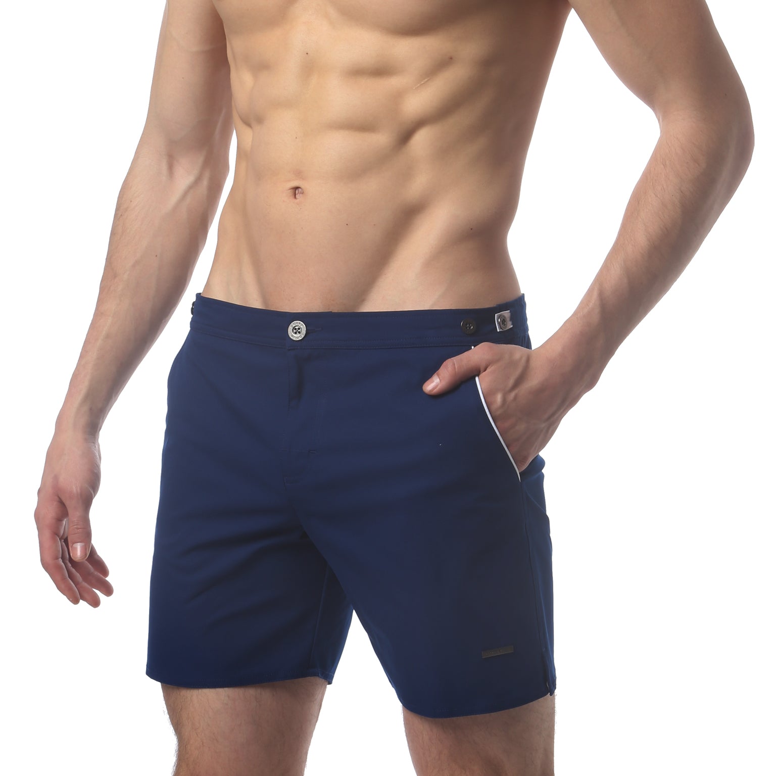 Navy 6" Catalonia Solid Stretch - parke & ronen