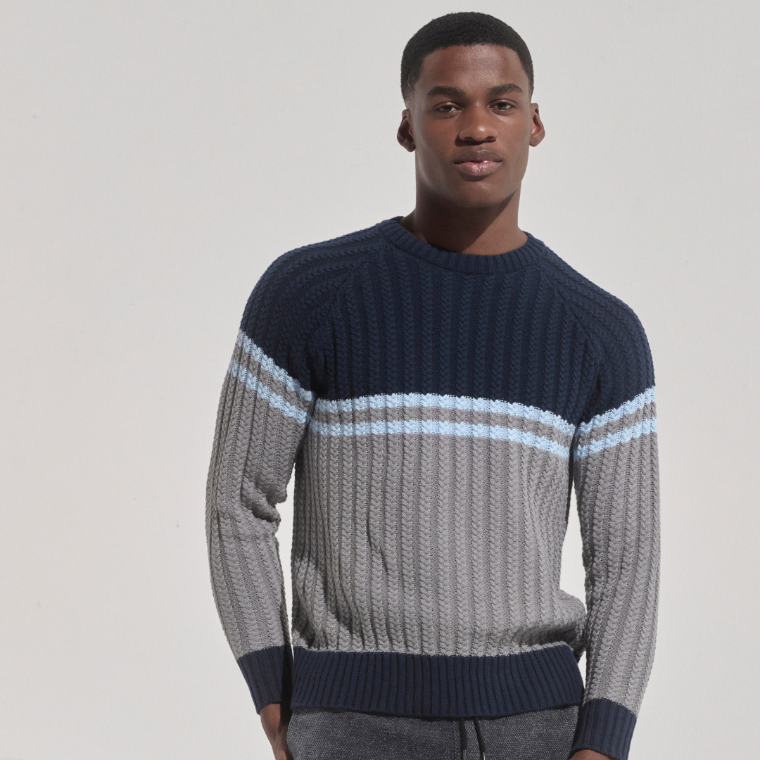 Midnight Swansea Cable Knit Sweater - parke & ronen