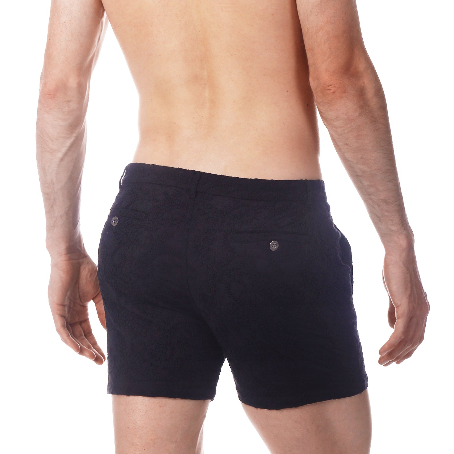 Black Artisan Stitch Holler Short