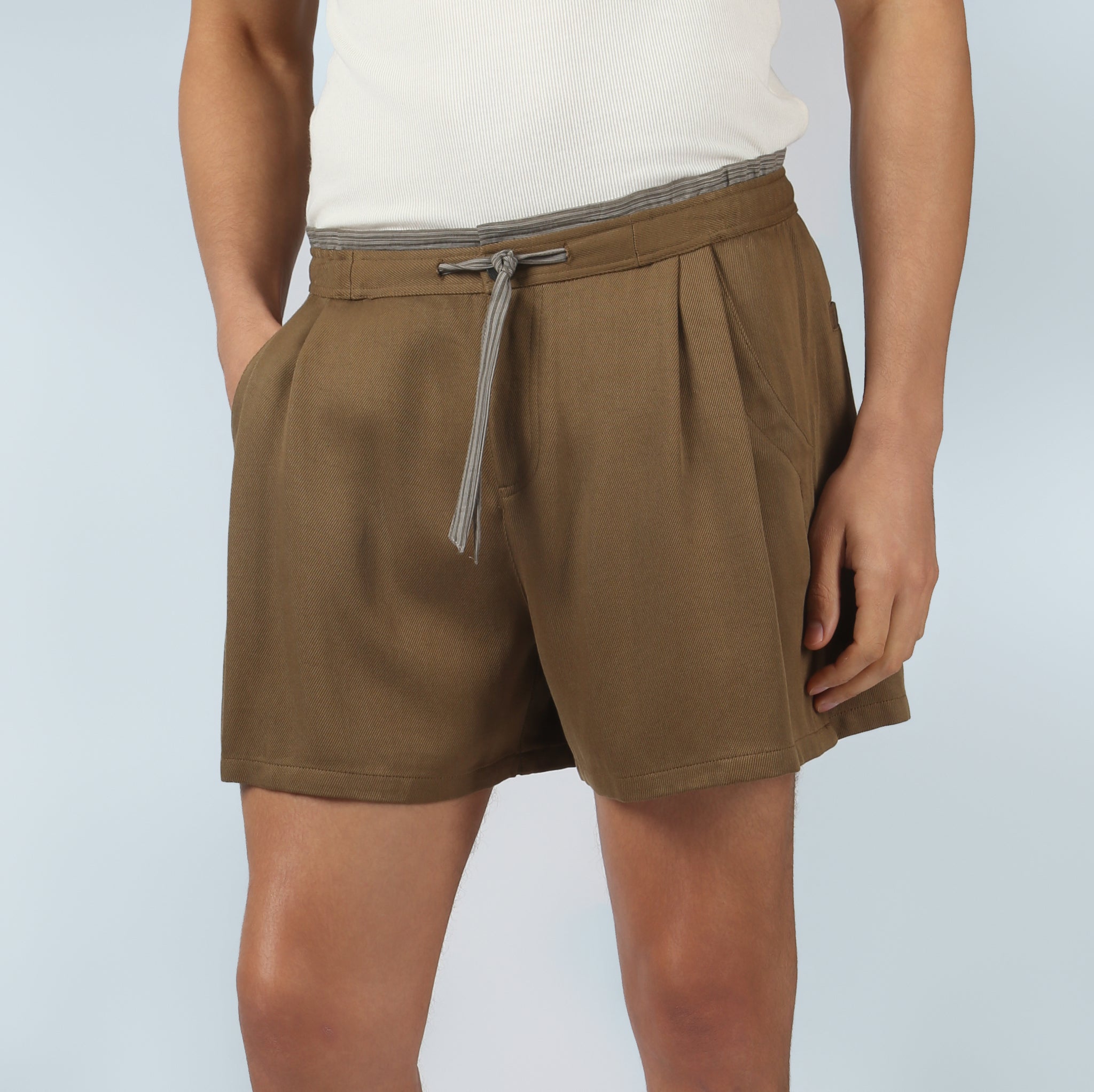 NEW- Dark Taupe Savoy Solid Short