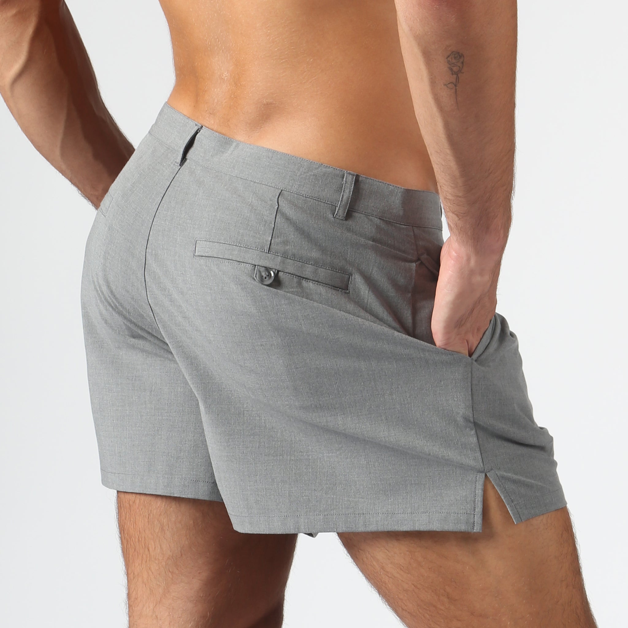 NEW- Granite Grey Viscose Sail Short