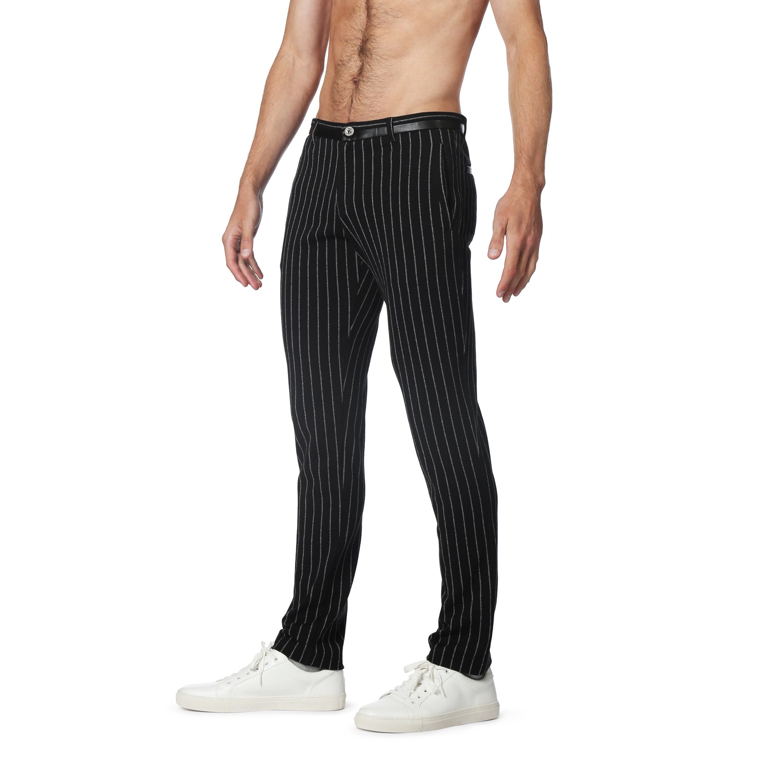 NEW- Black Chalk Stripe Artemis Pants