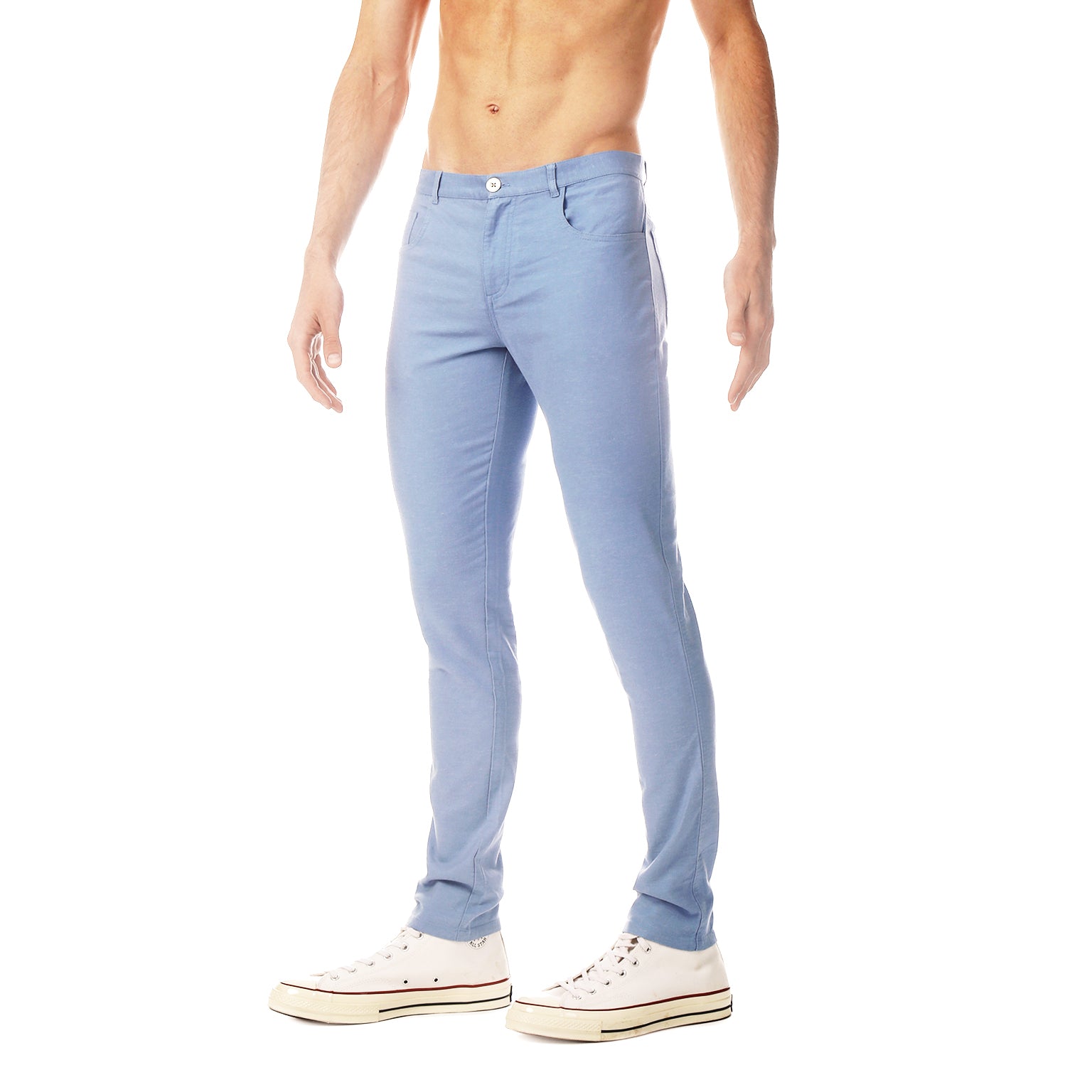 Twilight Blue Stretch Linen Apollo Jean