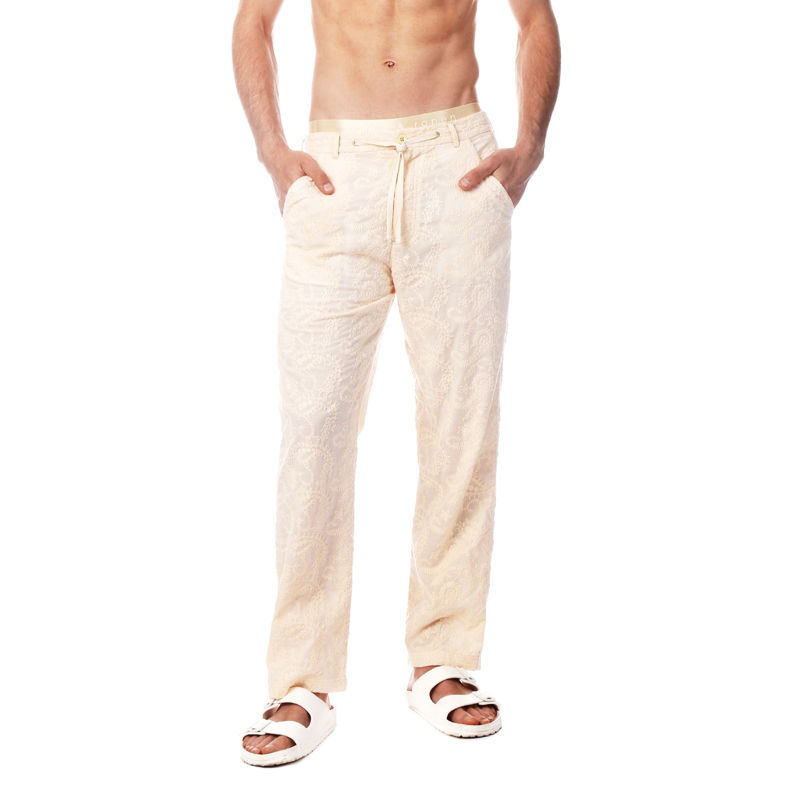 SAVE 50%- Parchment Artisan Stitch Beach Pant