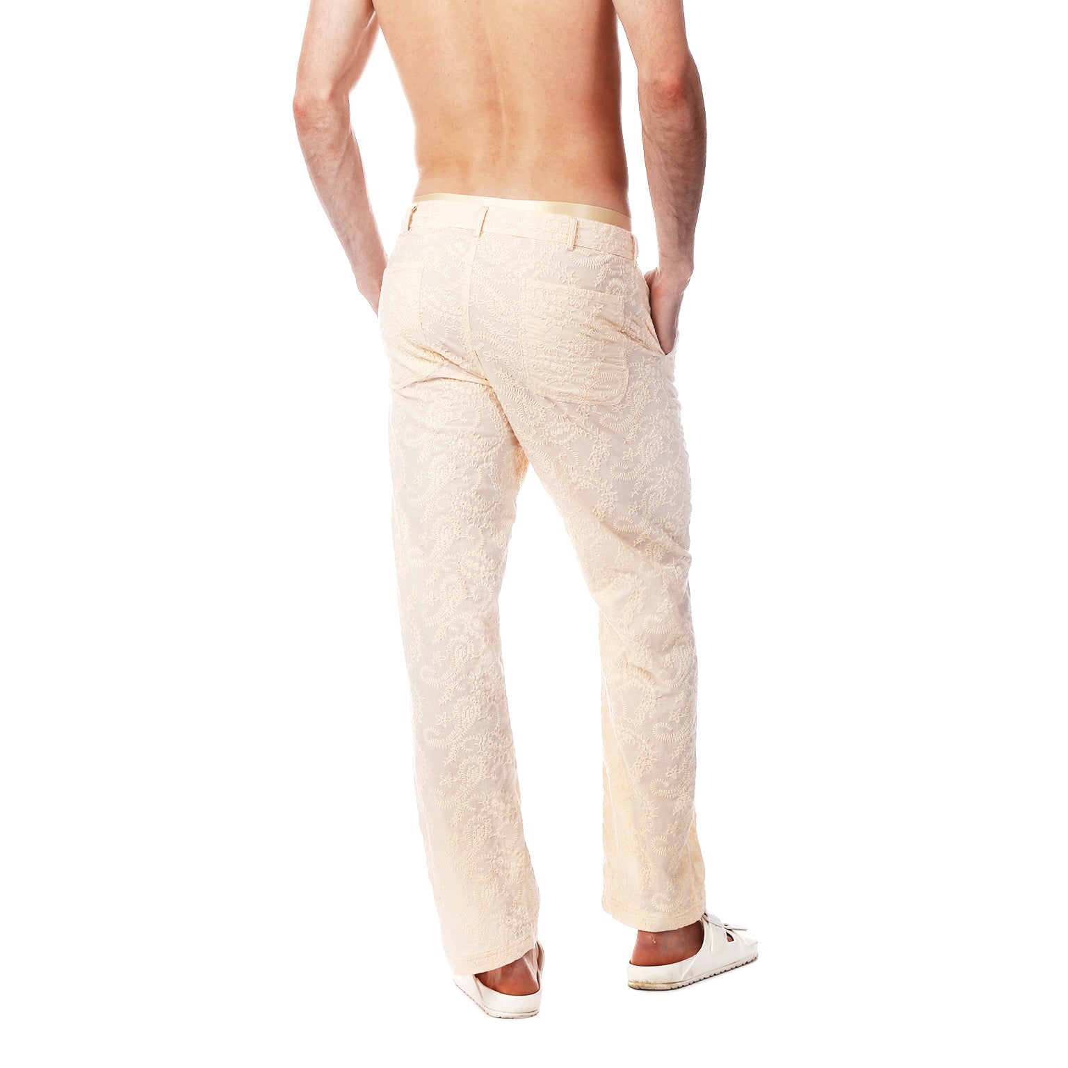 SAVE 50%- Parchment Artisan Stitch Beach Pant